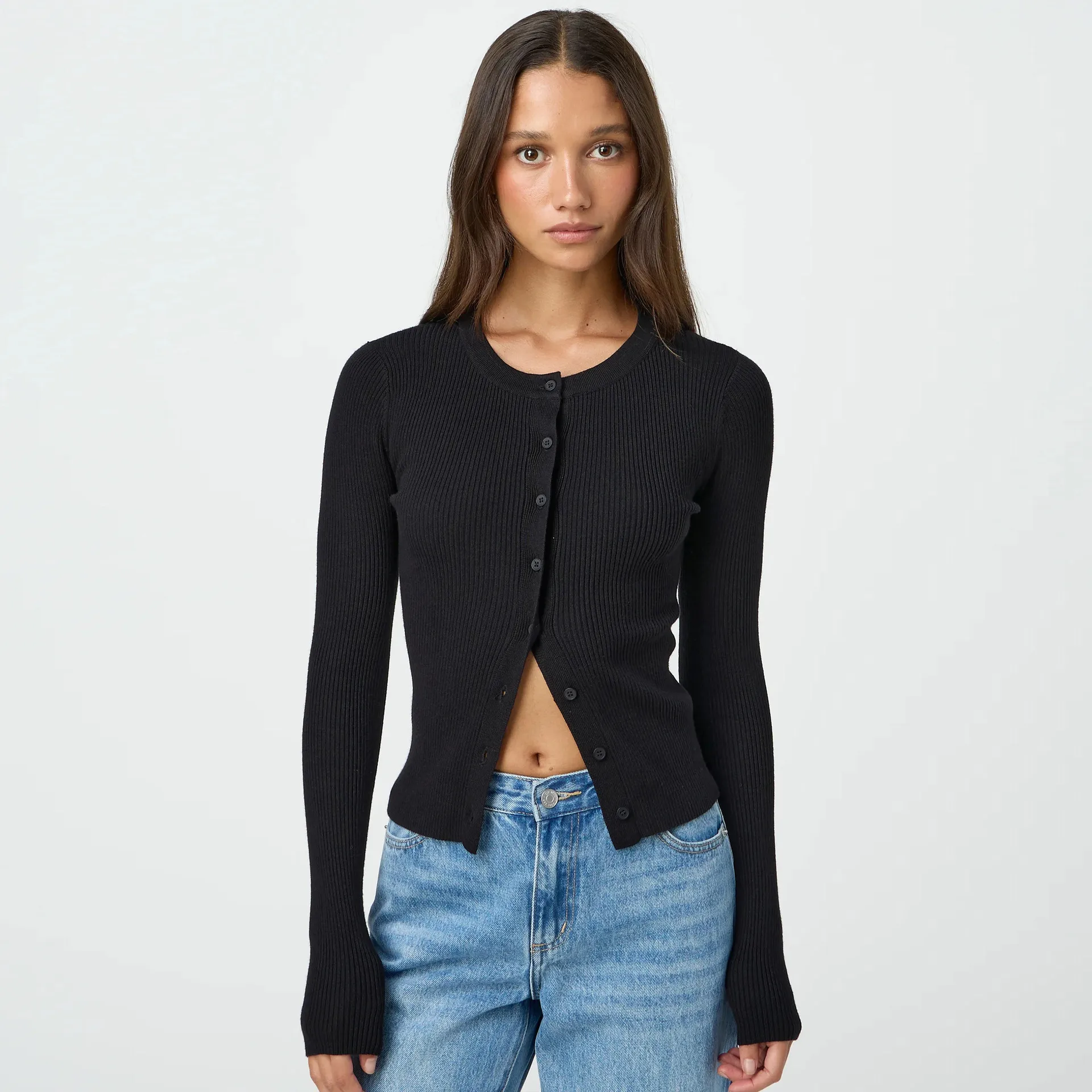 Y2K Fashion Women's Crewneck Autumn New Top Long Sleeve Button Slim Fit Thread Solid Color Jacket display picture 27