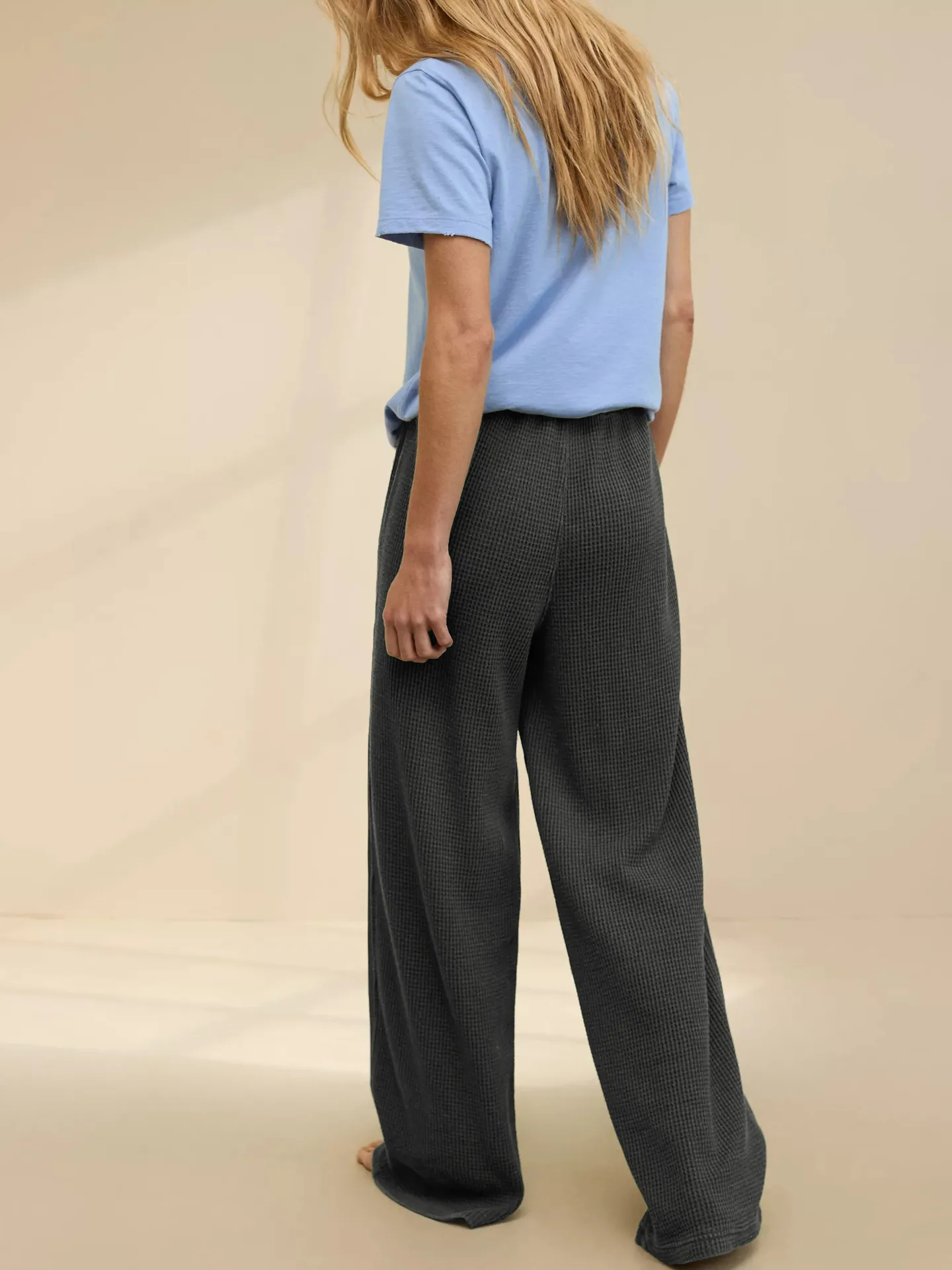 New Foreign Trade Fashion Casual Loose Straight Leg Pants Trousers  Hot Solid Color Lace-up Commuter Autumn And Winter Wide Leg Pants display picture 3