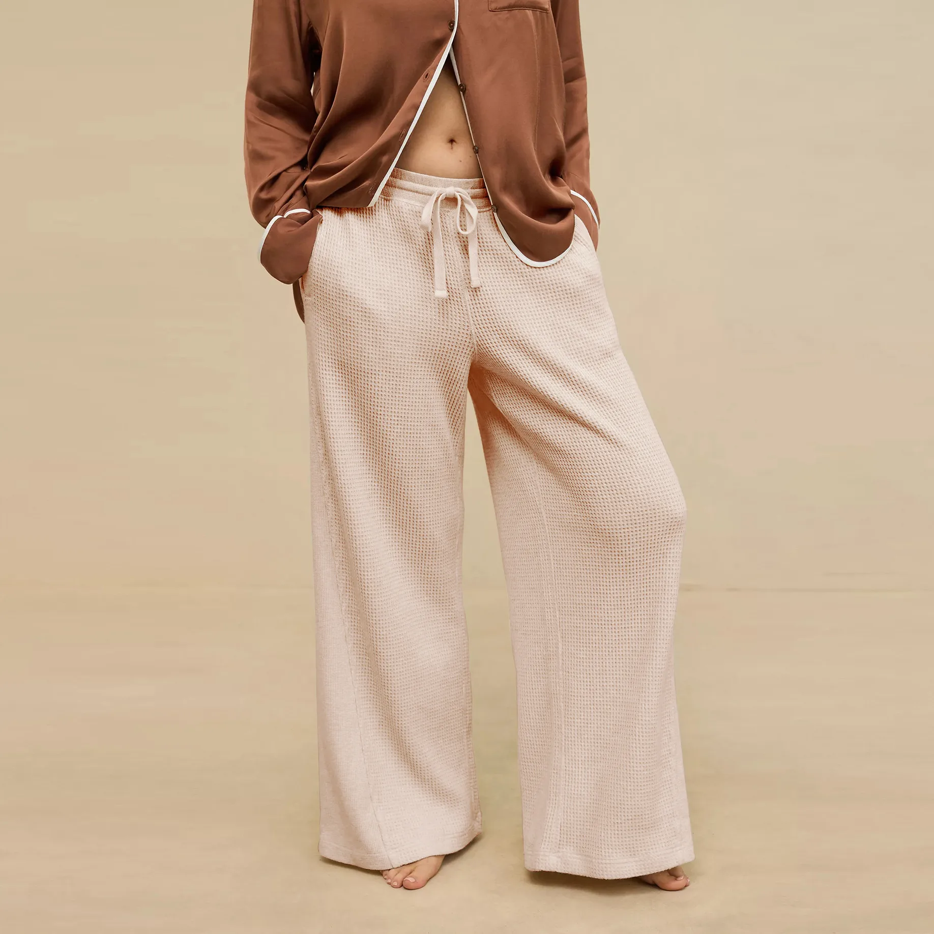 New Foreign Trade Fashion Casual Loose Straight Leg Pants Trousers  Hot Solid Color Lace-up Commuter Autumn And Winter Wide Leg Pants display picture 19