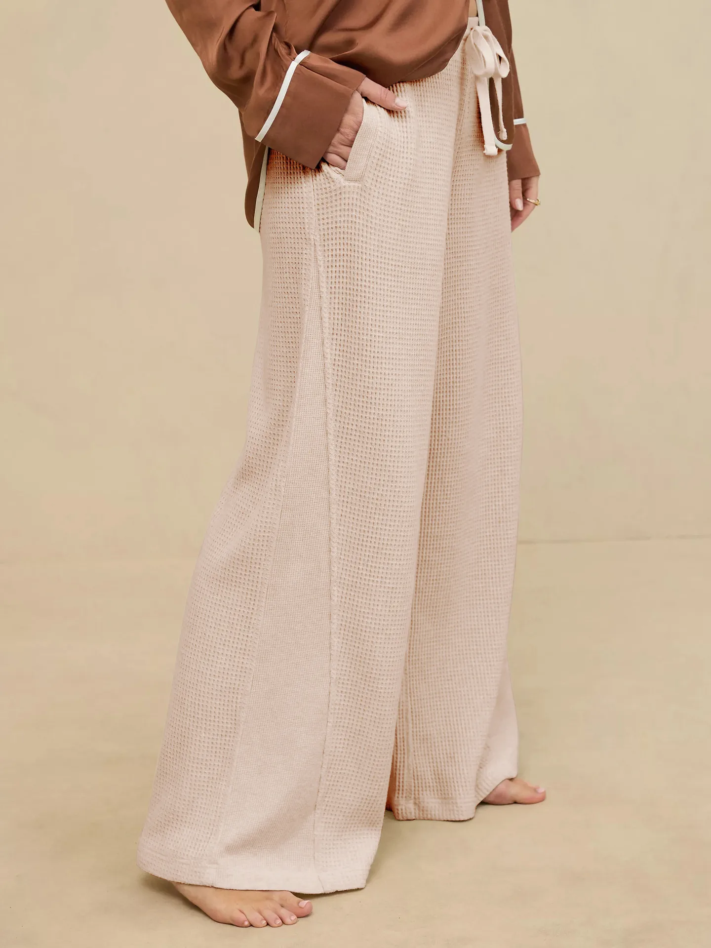 New Foreign Trade Fashion Casual Loose Straight Leg Pants Trousers  Hot Solid Color Lace-up Commuter Autumn And Winter Wide Leg Pants display picture 21