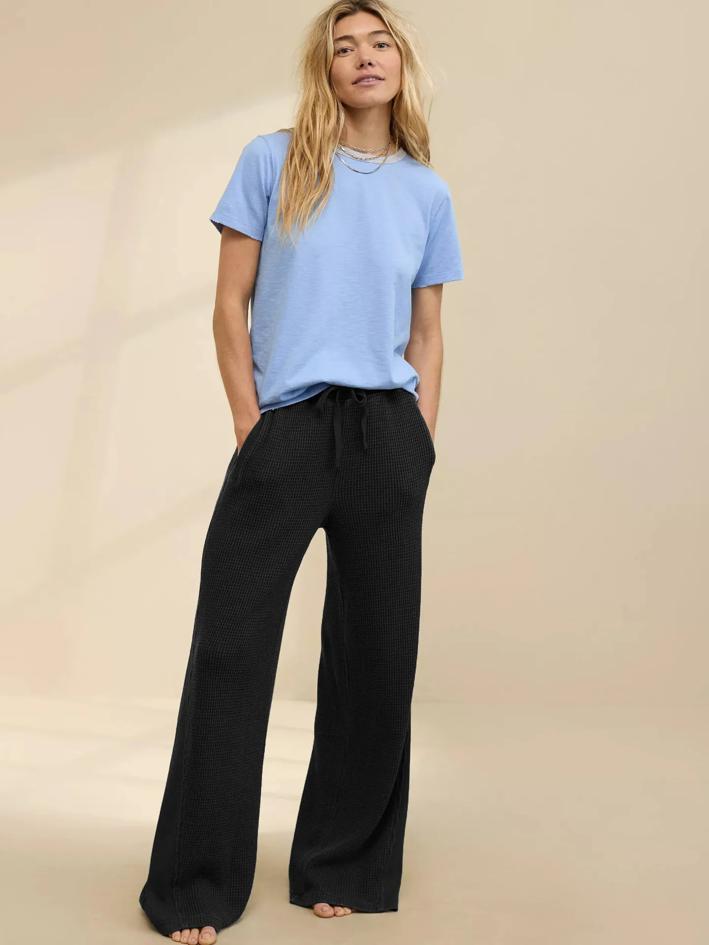 New Foreign Trade Fashion Casual Loose Straight Leg Pants Trousers  Hot Solid Color Lace-up Commuter Autumn And Winter Wide Leg Pants display picture 25