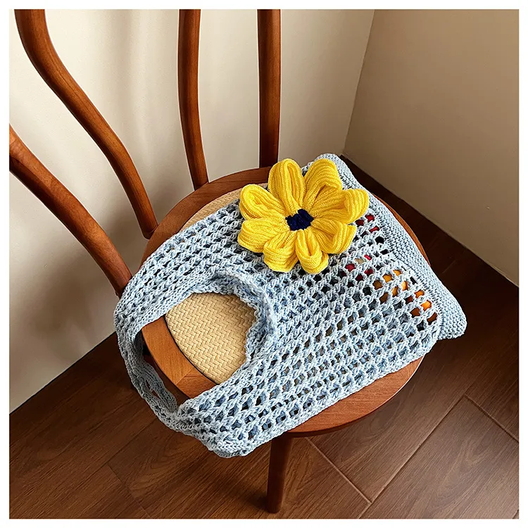 Artistic Hollow Knitted Woven Bag Women's Large Capacity  New Casual Shoulder Bag Seaside Vacation Beach Bag display picture 26