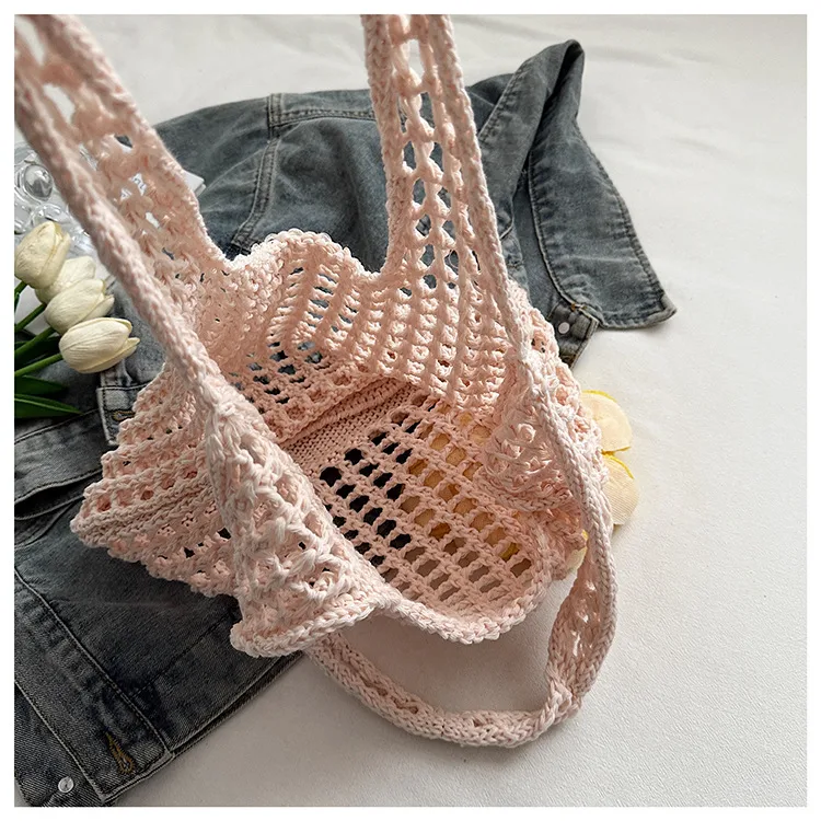 Artistic Hollow Knitted Woven Bag Women's Large Capacity  New Casual Shoulder Bag Seaside Vacation Beach Bag display picture 40