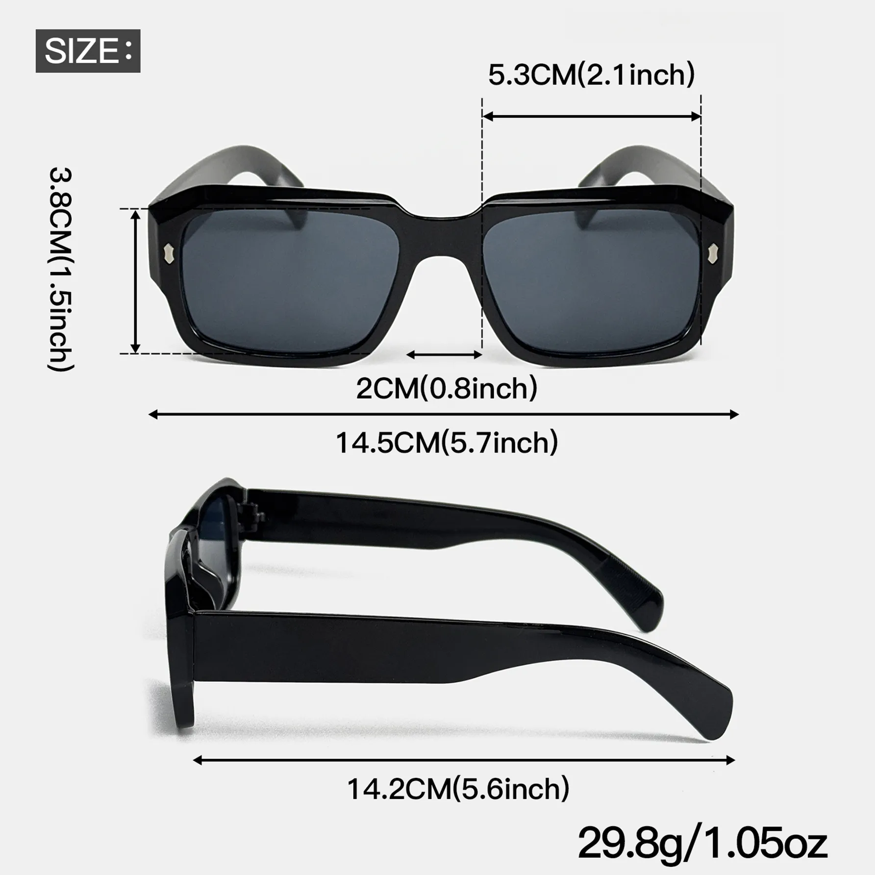 Casual Classic Style Solid Color Ac UV400 Protection Tinted Lenses Square Full Frame Glasses display picture 1