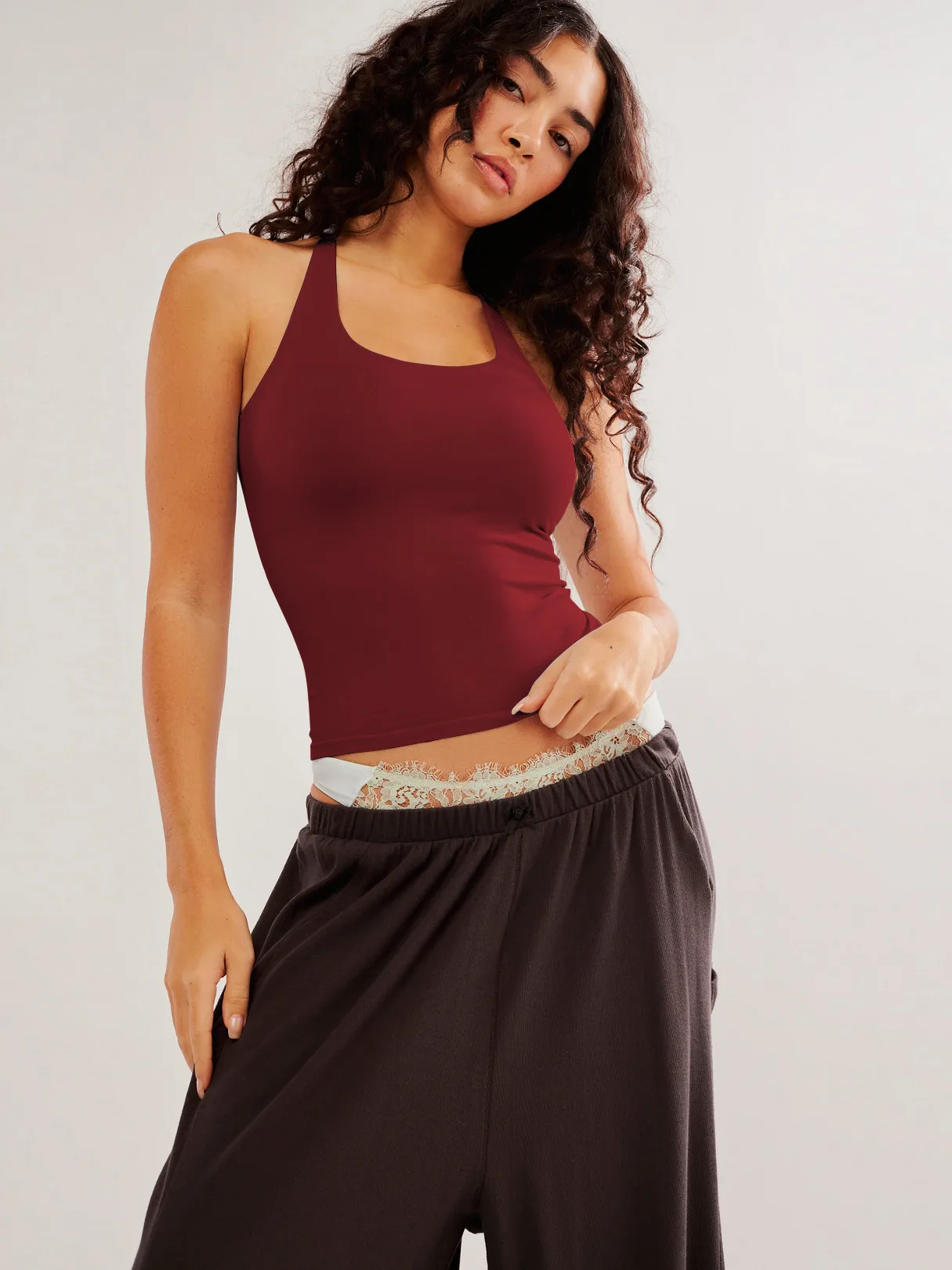 Hot-selling Simple Inner Vest Texture Covering Paramipes Tight Soft Y-shaped Shoulder Strap Slimming Lightweight Sling display picture 7