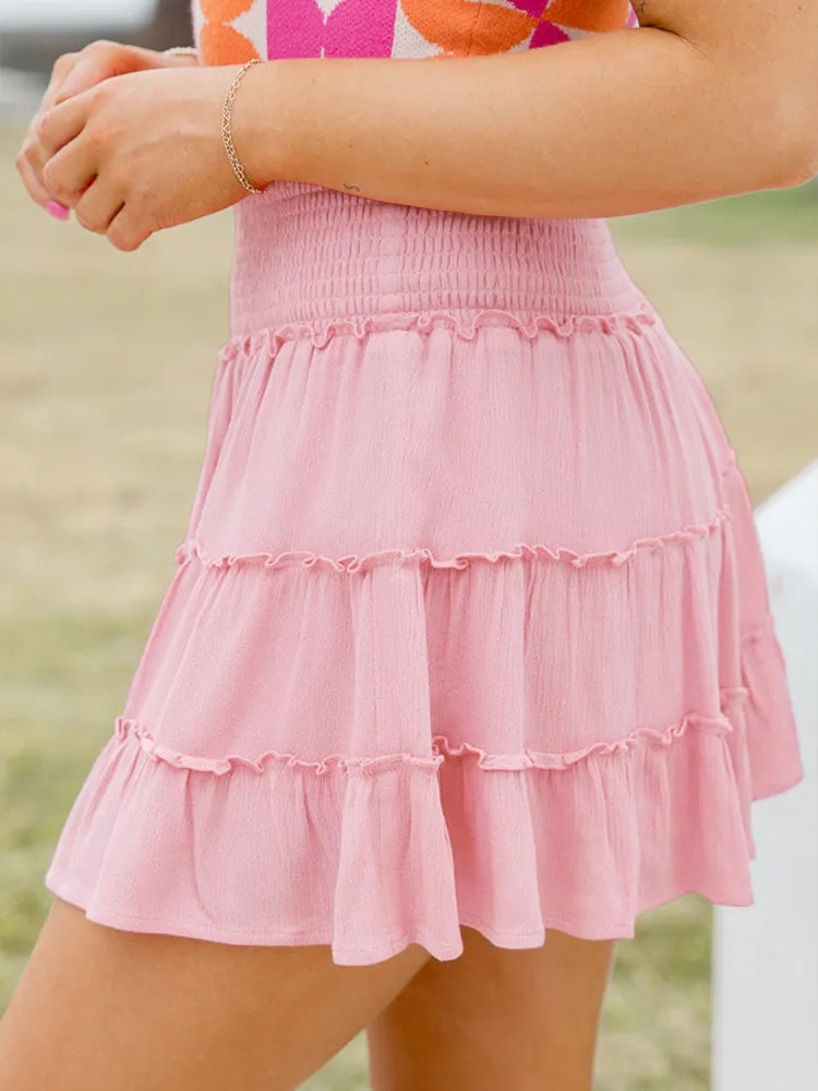 Comfortable Casual Holiday Style Lotus Leaf Skirt Solid Color Tight Waist Cotton Skirt Summer Women's High-end Sense display picture 9