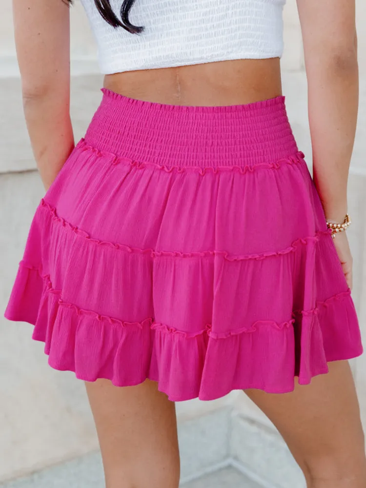 Comfortable Casual Holiday Style Lotus Leaf Skirt Solid Color Tight Waist Cotton Skirt Summer Women's High-end Sense display picture 16