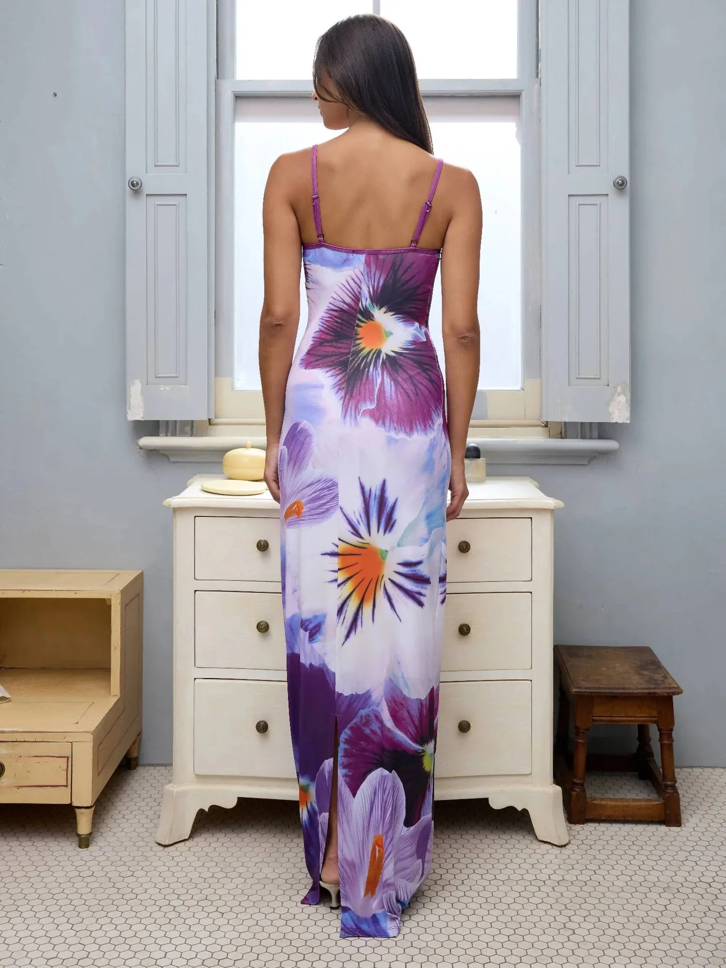 Explosions Digital Printing Summer Women's High-end Sense Adjustable Buckle Slip Skirt French Dress Holiday display picture 16