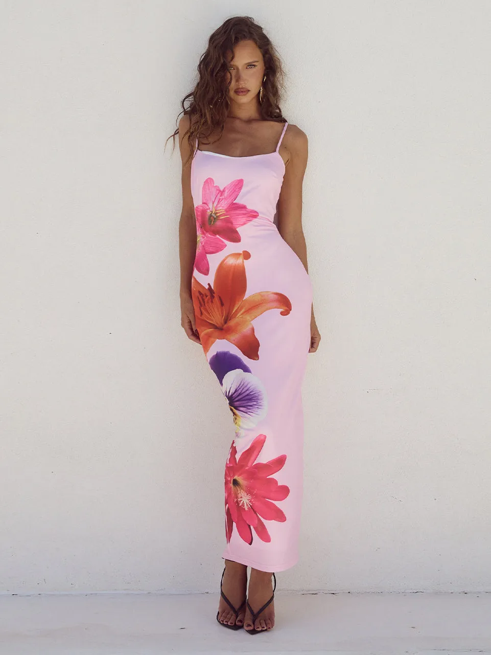 Explosions Digital Printing Summer Women's High-end Sense Adjustable Buckle Slip Skirt French Dress Holiday display picture 17