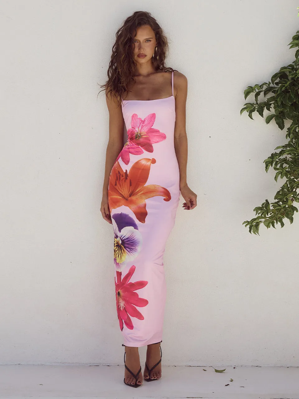 Explosions Digital Printing Summer Women's High-end Sense Adjustable Buckle Slip Skirt French Dress Holiday display picture 18