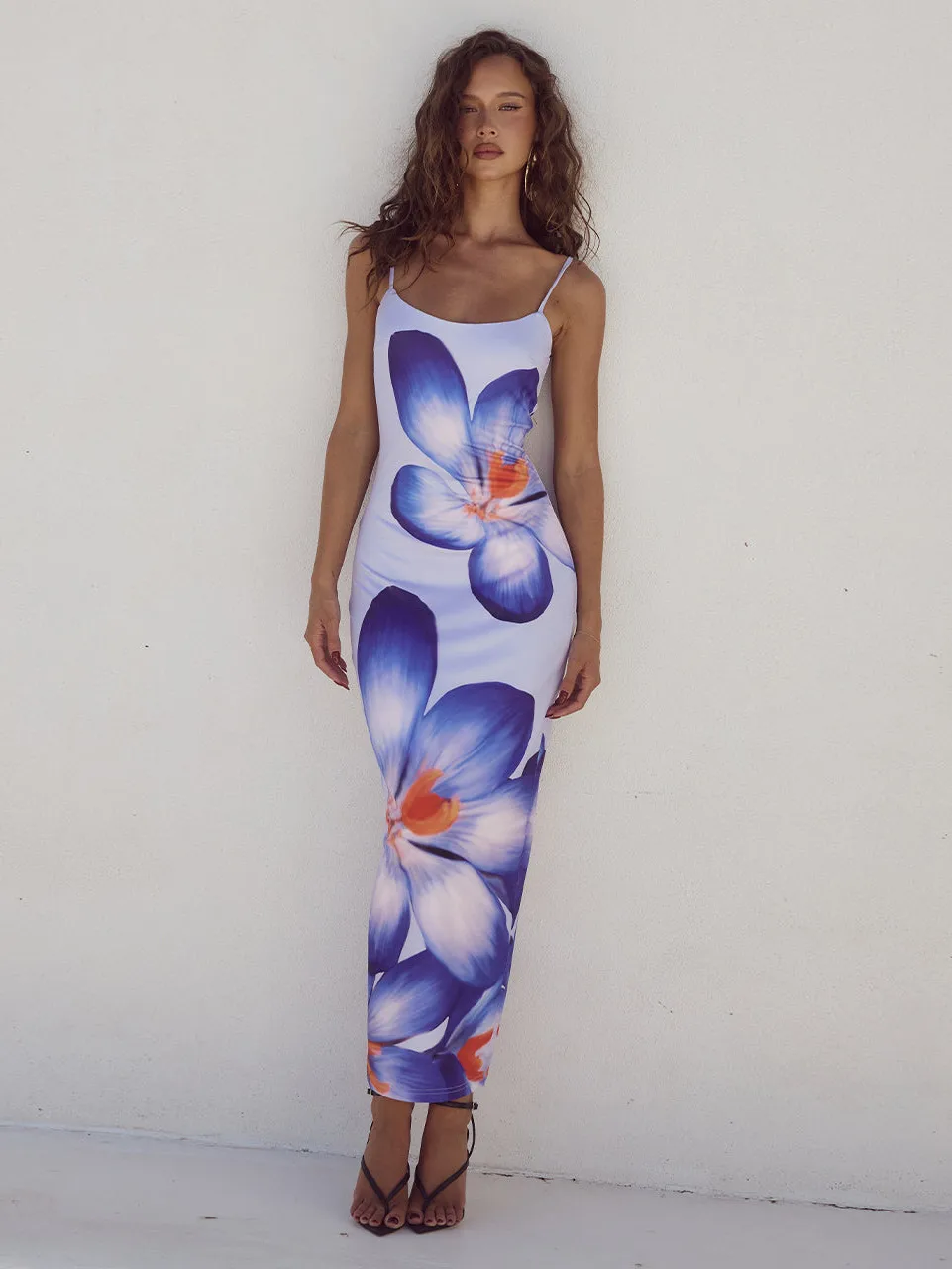 Explosions Digital Printing Summer Women's High-end Sense Adjustable Buckle Slip Skirt French Dress Holiday display picture 23