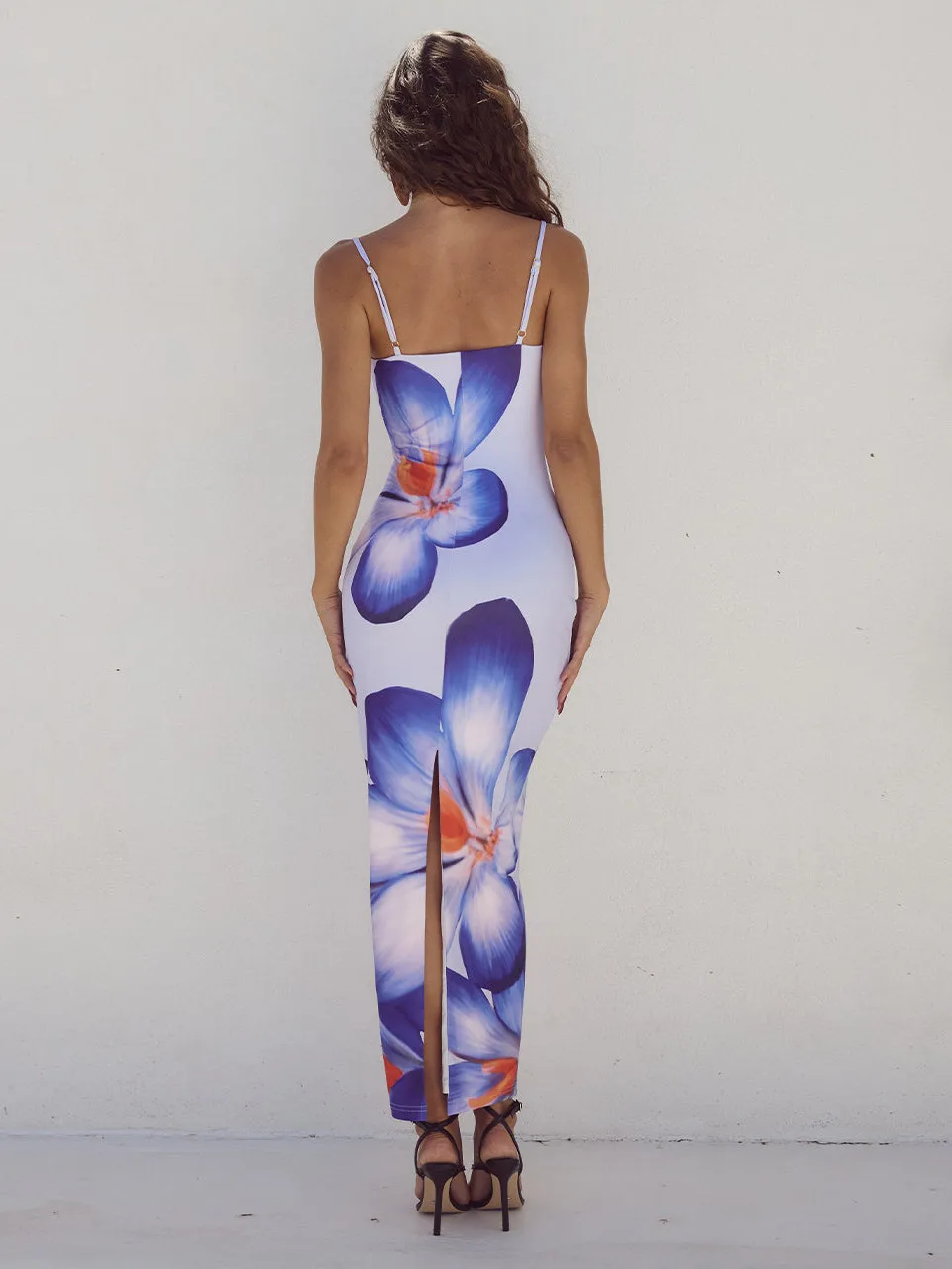 Explosions Digital Printing Summer Women's High-end Sense Adjustable Buckle Slip Skirt French Dress Holiday display picture 24