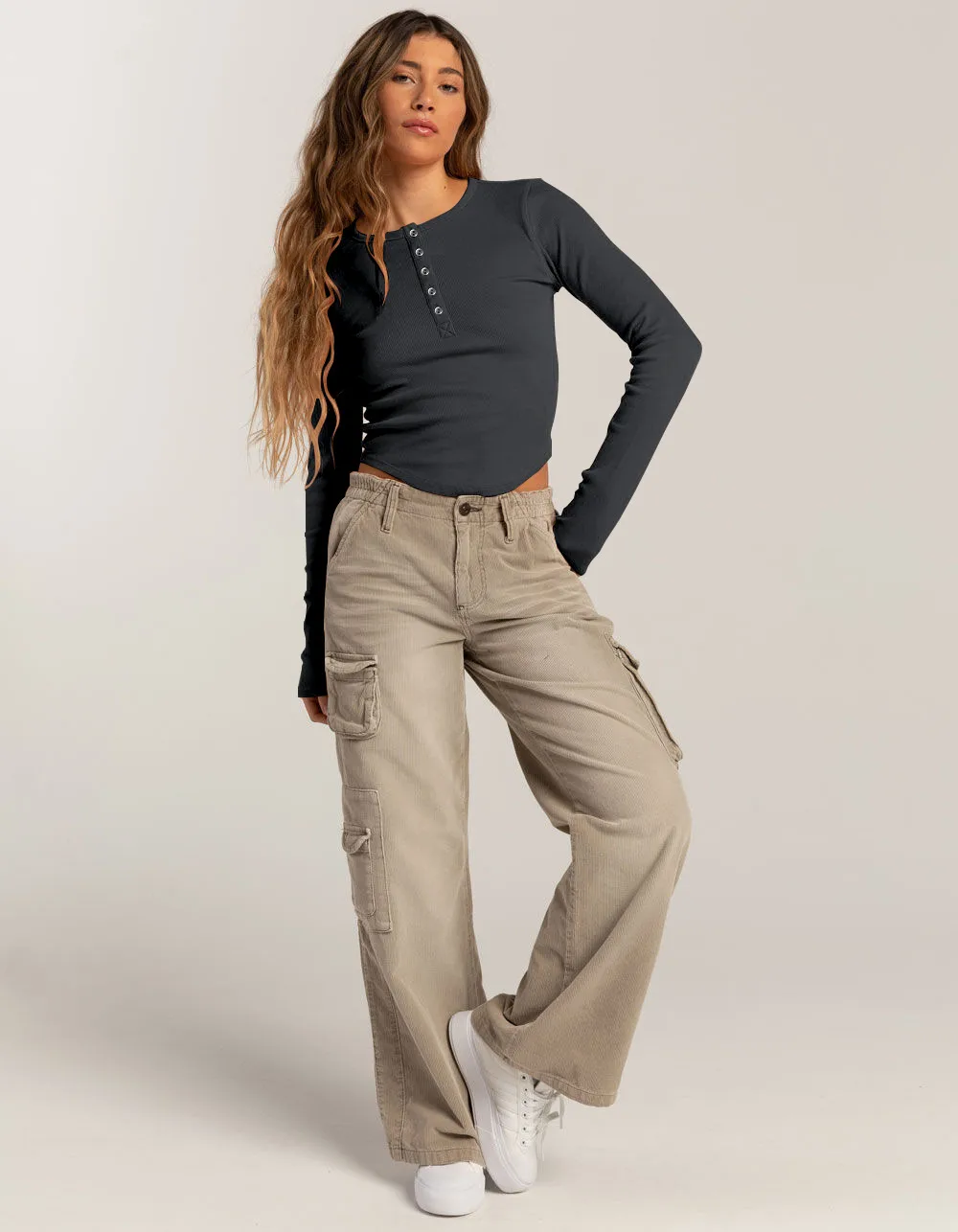 Foreign Trade Explosions Long-sleeved Slim-fit Slim Threaded Top Button Solid Color Simple Basic High Quality Women's Clothing display picture 24