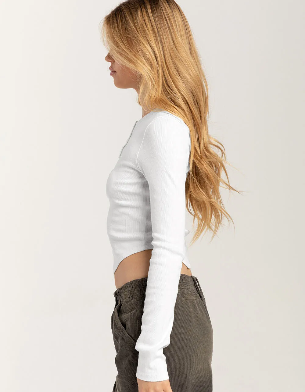 Foreign Trade Explosions Long-sleeved Slim-fit Slim Threaded Top Button Solid Color Simple Basic High Quality Women's Clothing display picture 30