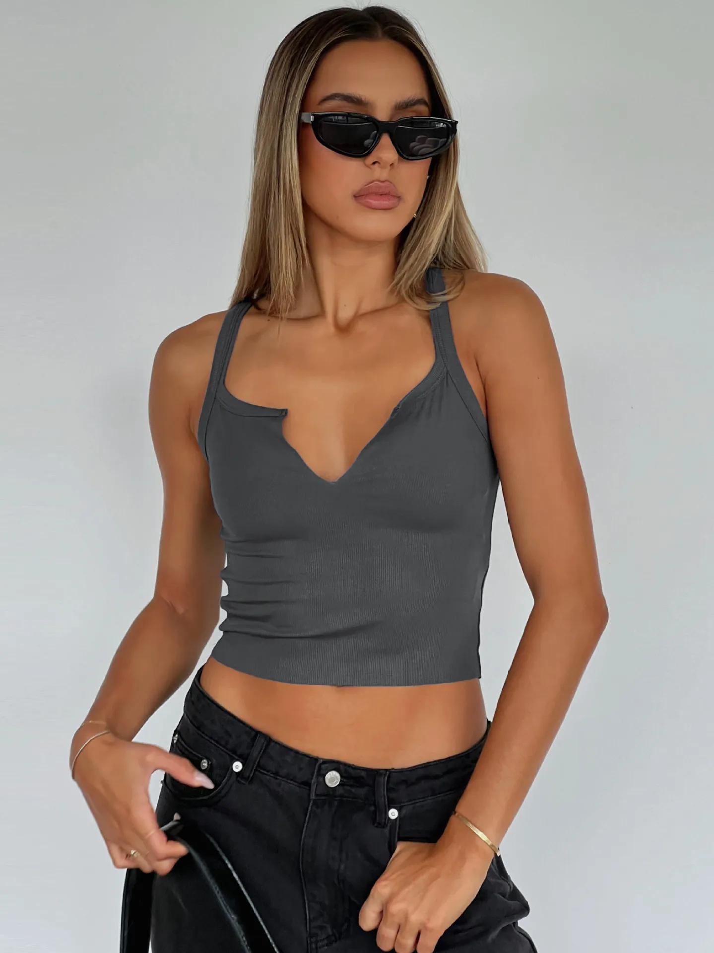 New Style Dopamine Wear Spice Girls Women's Vest Outer Wear Women's Summer Sweet And Spicy Style Small V-neck Y2K Slim-fit Top display picture 10
