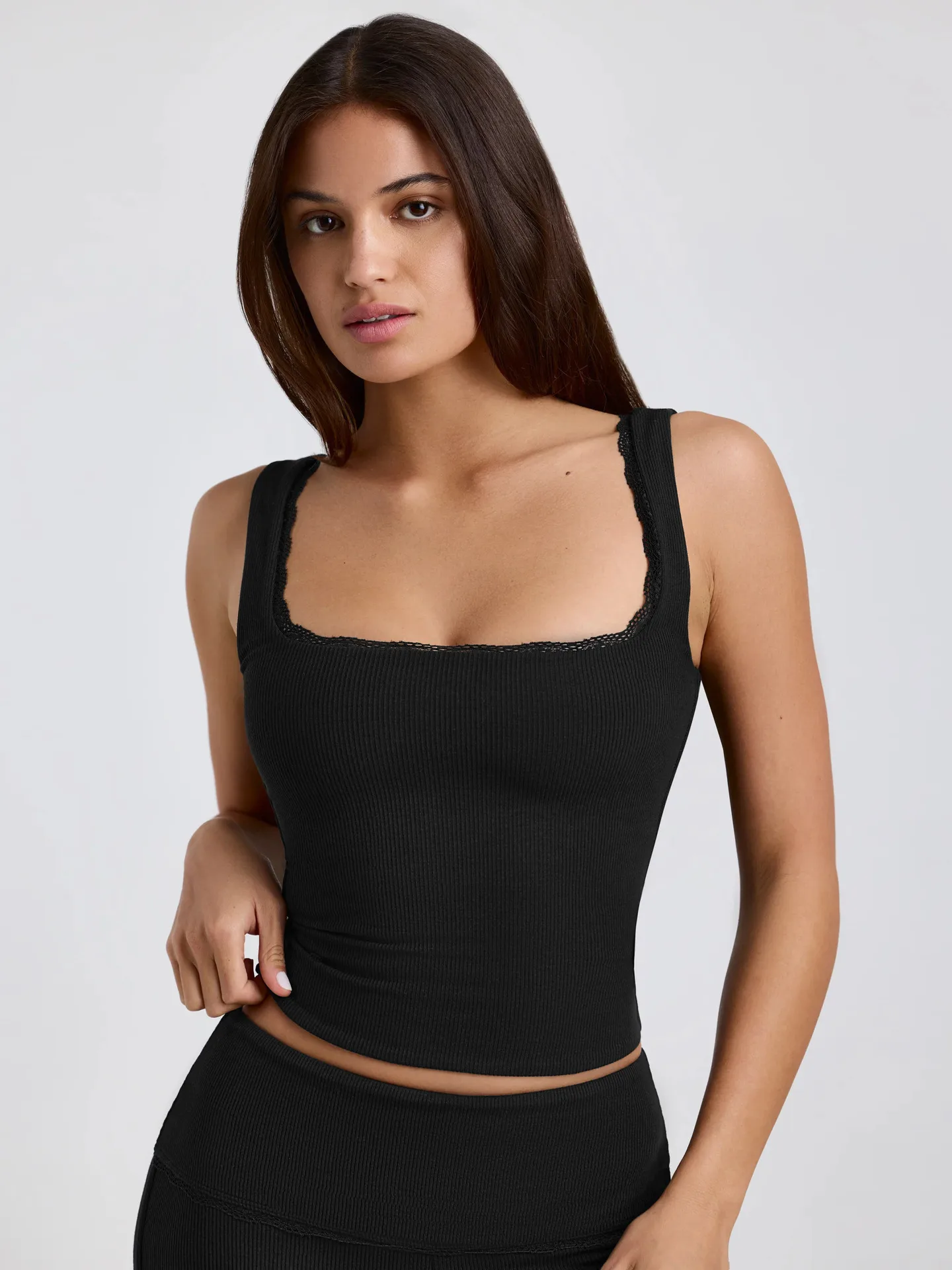 New  Y2K Vest Backless Lace Sexy Top Solid Color Thread Square Neck Fashion Sling Clothes display picture 13