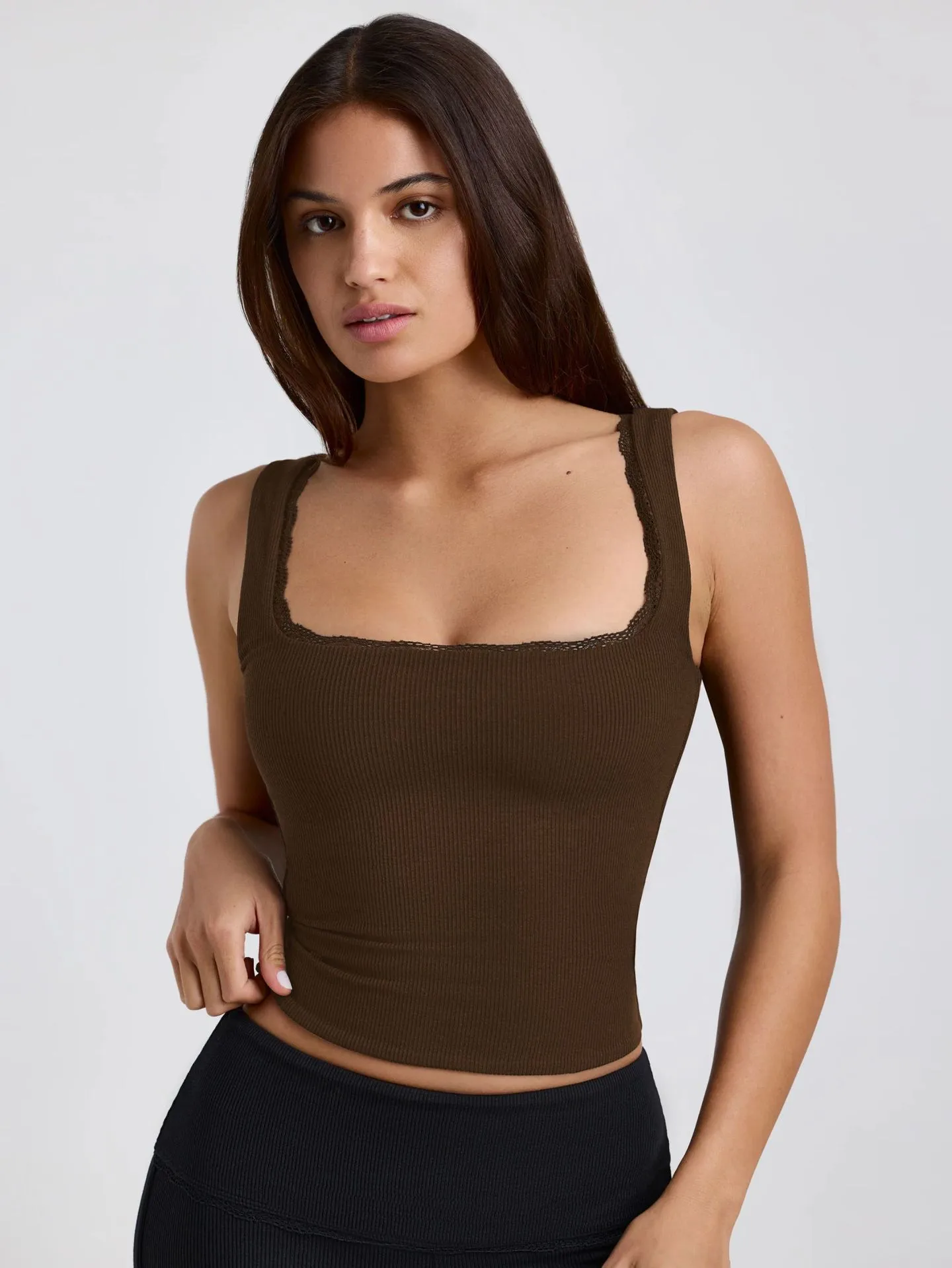 New  Y2K Vest Backless Lace Sexy Top Solid Color Thread Square Neck Fashion Sling Clothes display picture 18