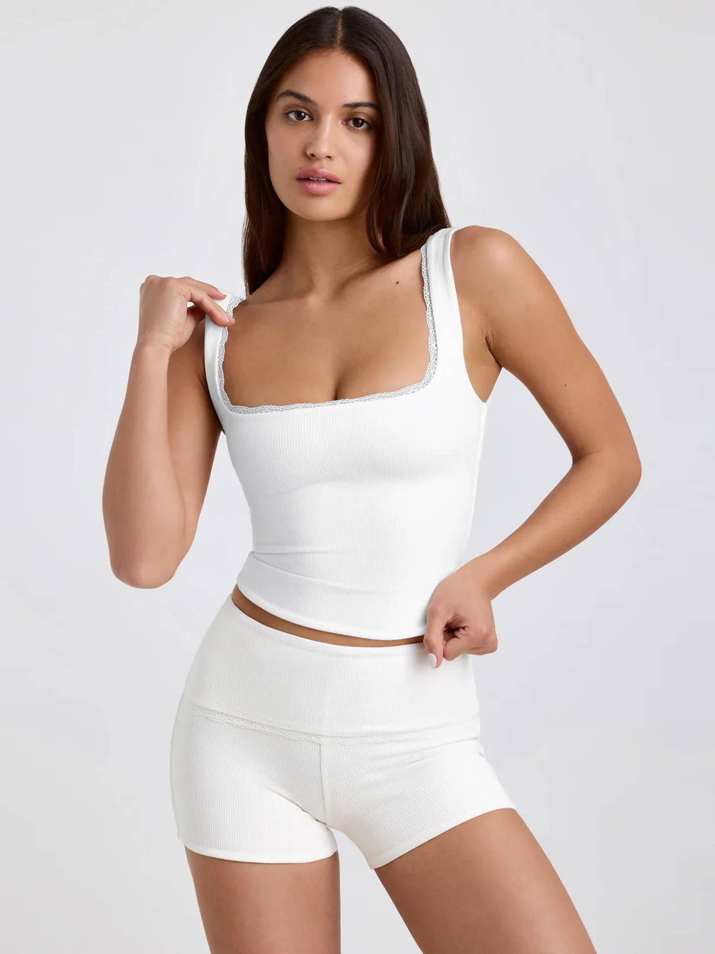 New  Y2K Vest Backless Lace Sexy Top Solid Color Thread Square Neck Fashion Sling Clothes display picture 29