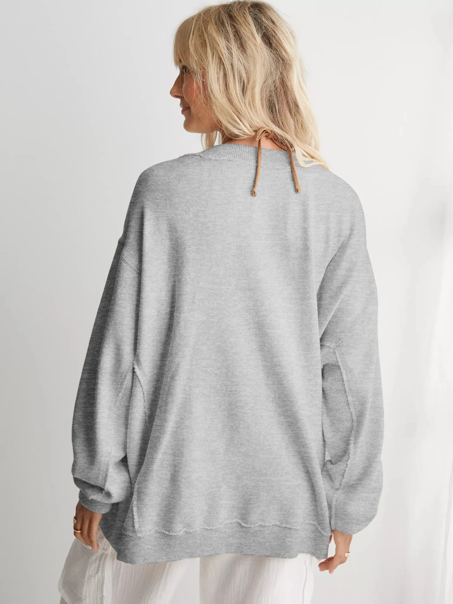 Wish  Hot Selling New  Women's Fashion Brand Pullover Sweater Jacket Loose Long Sleeve Top Knitted Shirt display picture 13