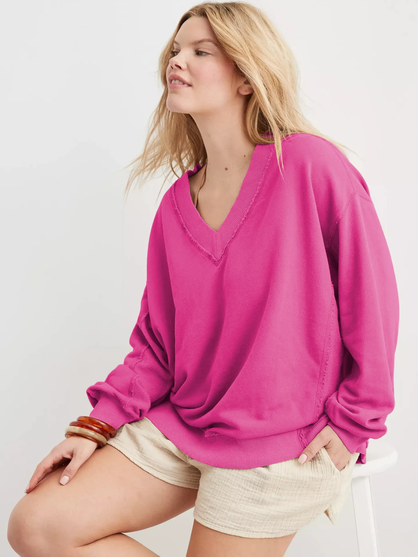 Wish  Hot Selling New  Women's Fashion Brand Pullover Sweater Jacket Loose Long Sleeve Top Knitted Shirt display picture 17