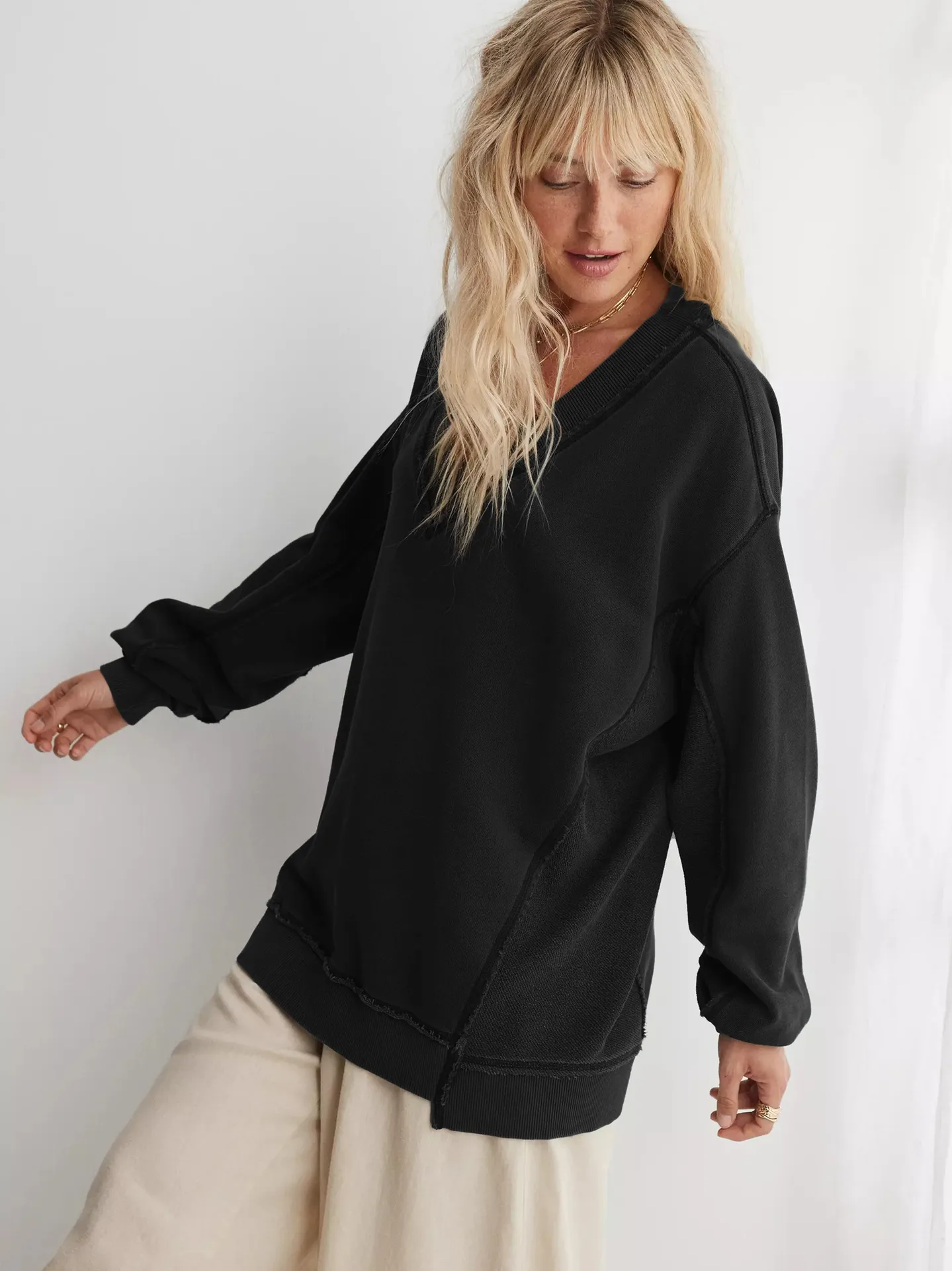 Wish  Hot Selling New  Women's Fashion Brand Pullover Sweater Jacket Loose Long Sleeve Top Knitted Shirt display picture 34