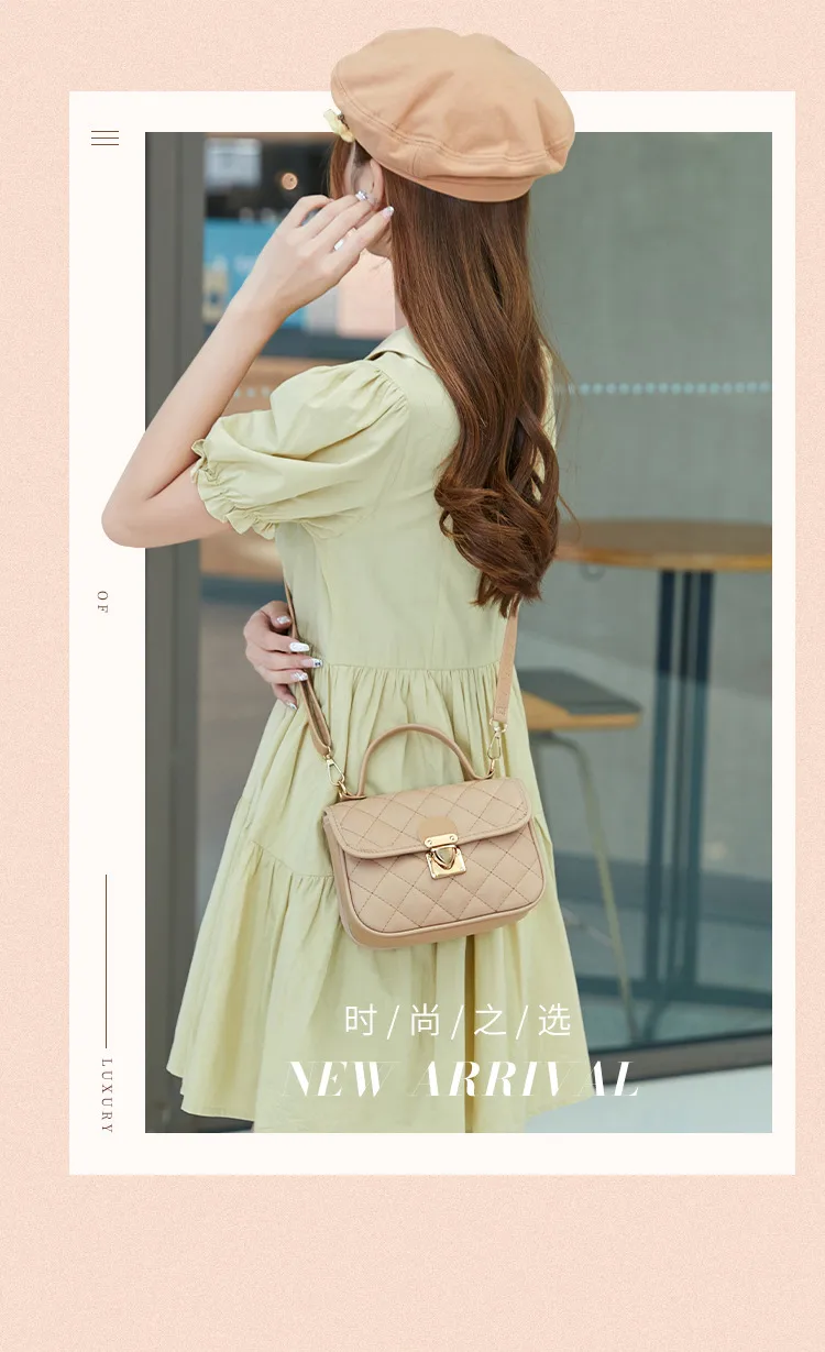 Guangzhou Bag Wholesale Hand Bag New Fashion Diamond Lattice Handbag Texture Joker Foreign Style Printing Bag display picture 1