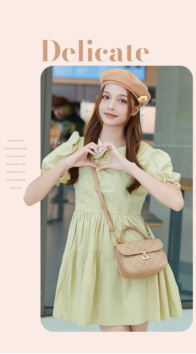 Guangzhou Bag Wholesale Hand Bag New Fashion Diamond Lattice Handbag Texture Joker Foreign Style Printing Bag display picture 3