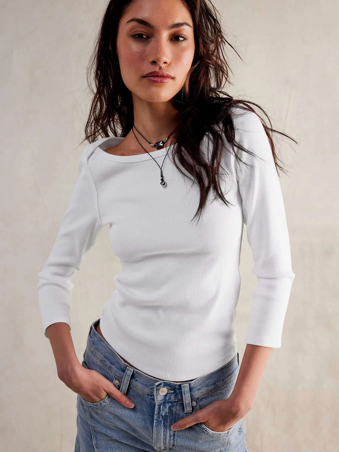 Summer New Hot Sale Women's Slim-fit One-line Collar Decorative Solid Color Top All-match Slimming Sexy Inner Women display picture 27