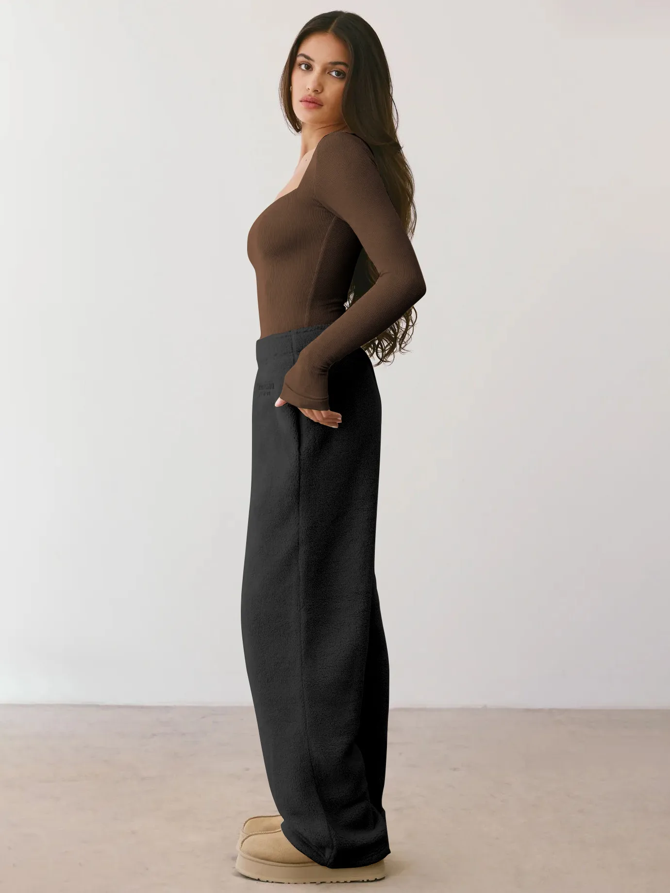 Spring And Summer New  Style Square Collar Long Sleeve Top Sexy Slim Fashion Solid Color Inside display picture 15