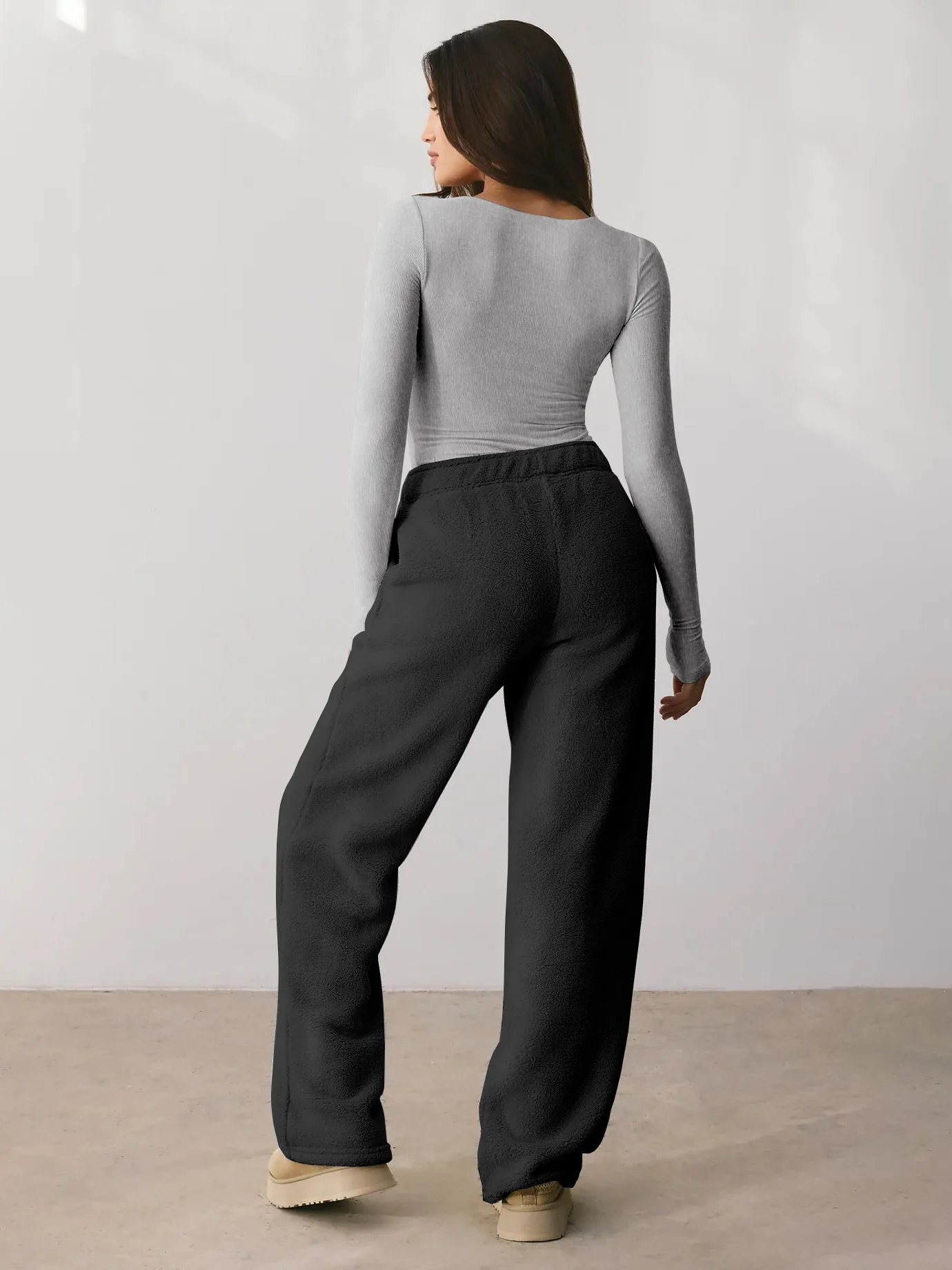 Spring And Summer New  Style Square Collar Long Sleeve Top Sexy Slim Fashion Solid Color Inside display picture 26