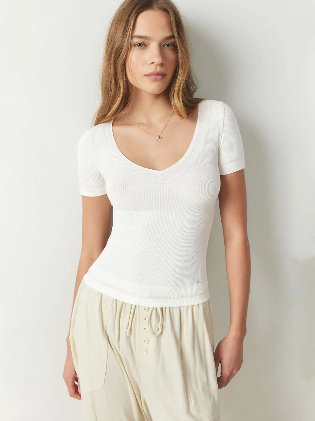 Summer New Y2K Women's Shoulder Knitted Short-sleeved T-shirt Women's Threaded Slim-fit Slimming Top Spice Girls display picture 24