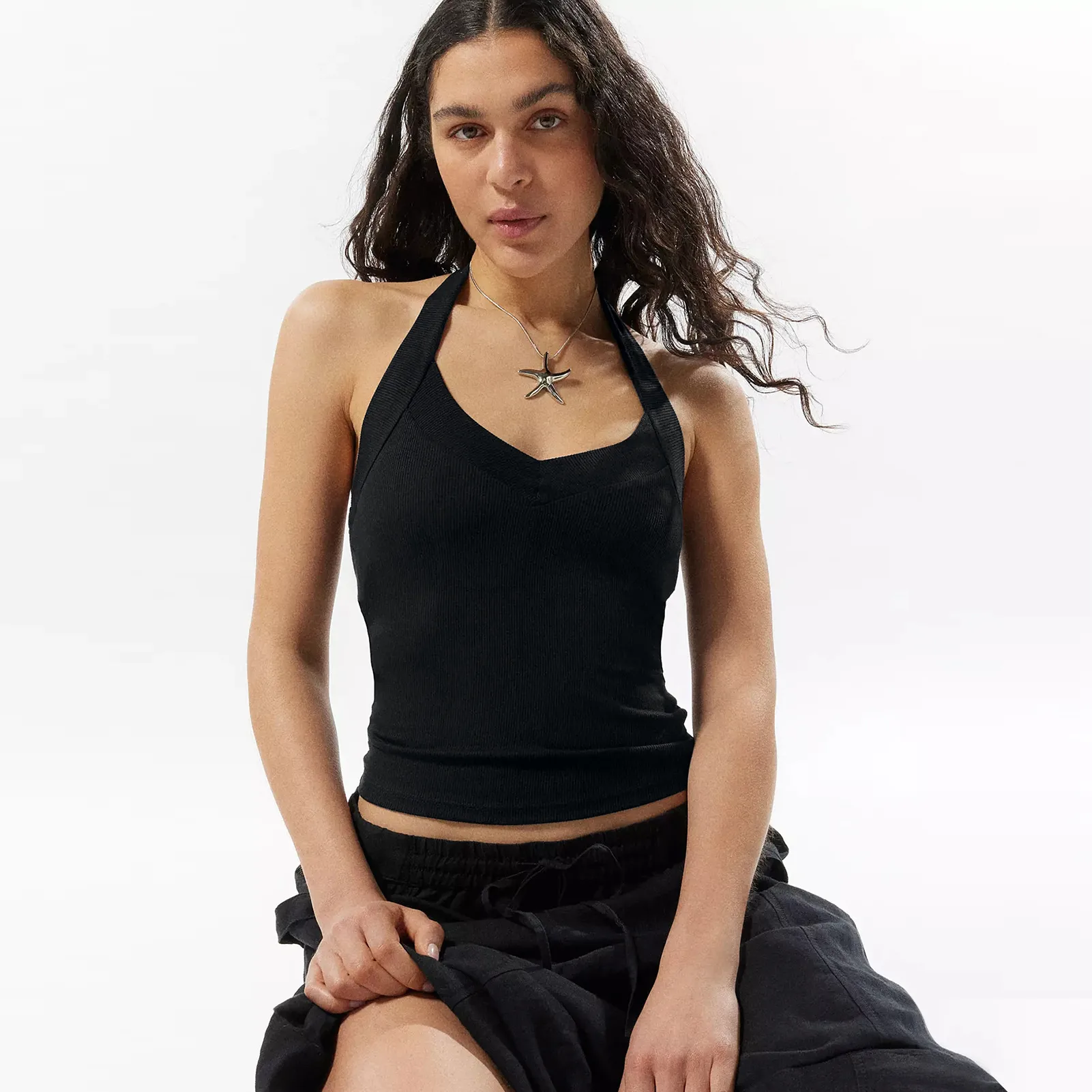 Summer New Hot Hot Spice Girls Solid Color Slim-Fit Thin Rib Slim Backless Top All-Match Sexy Neck Vest display picture 18