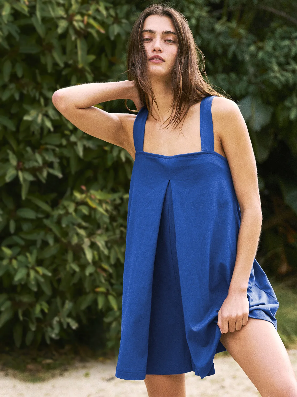 Summer New Hot Sale Solid Color Sweet Girl Dress Loose Square Collar Fashion All-match Cute Skirt Fresh Strap Skirt Pants For Women display picture 2