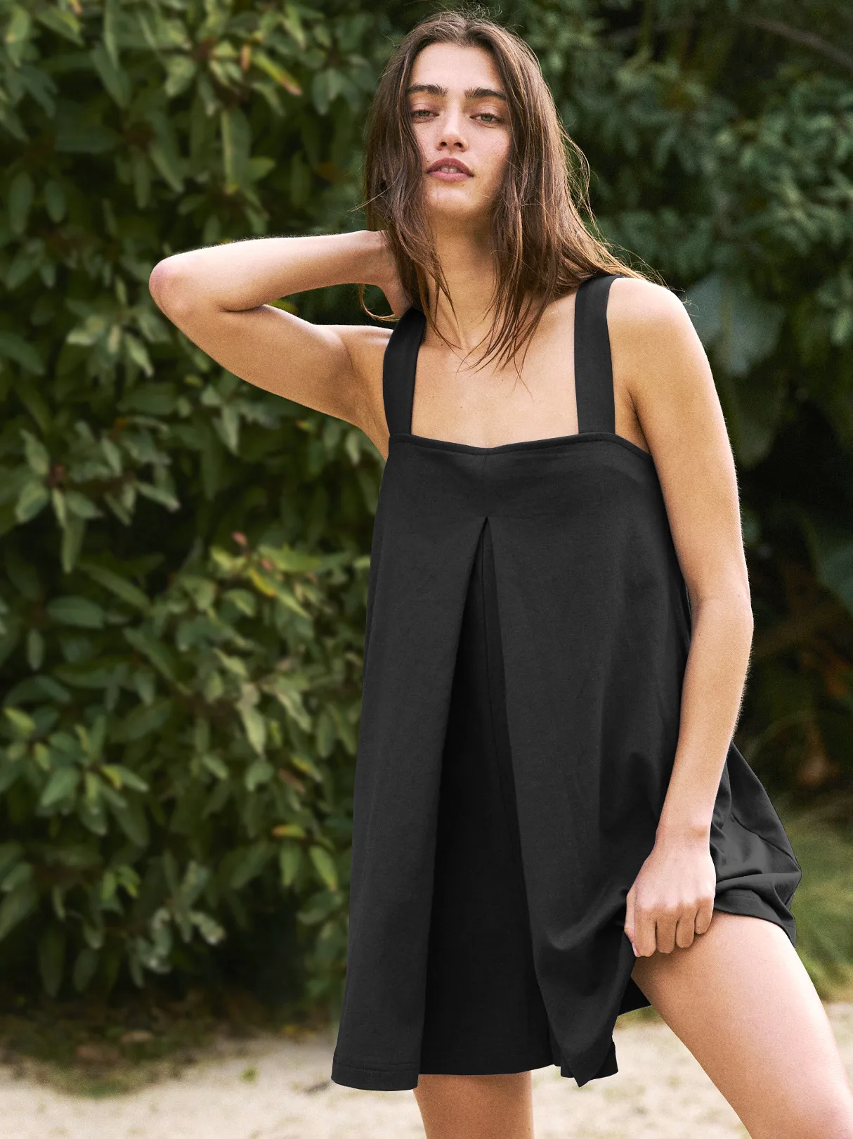 Summer New Hot Sale Solid Color Sweet Girl Dress Loose Square Collar Fashion All-match Cute Skirt Fresh Strap Skirt Pants For Women display picture 12