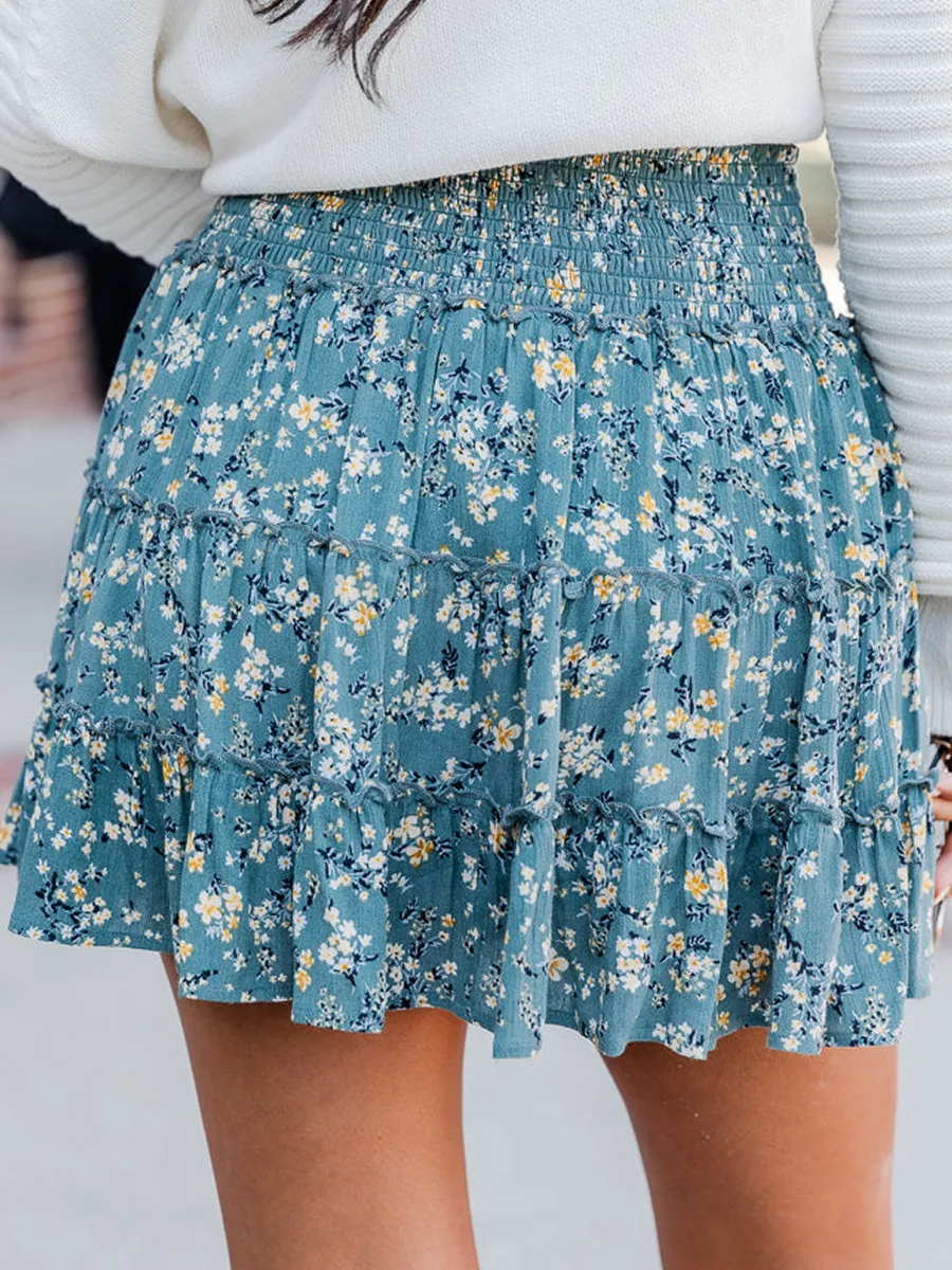 Hot Sale New Women's Sweet Youthful Ruffled Skirt Digital Printing Fashion Skirt For Women display picture 32