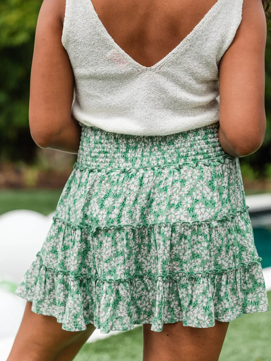 Hot Sale New Women's Sweet Youthful Ruffled Skirt Digital Printing Fashion Skirt For Women display picture 27