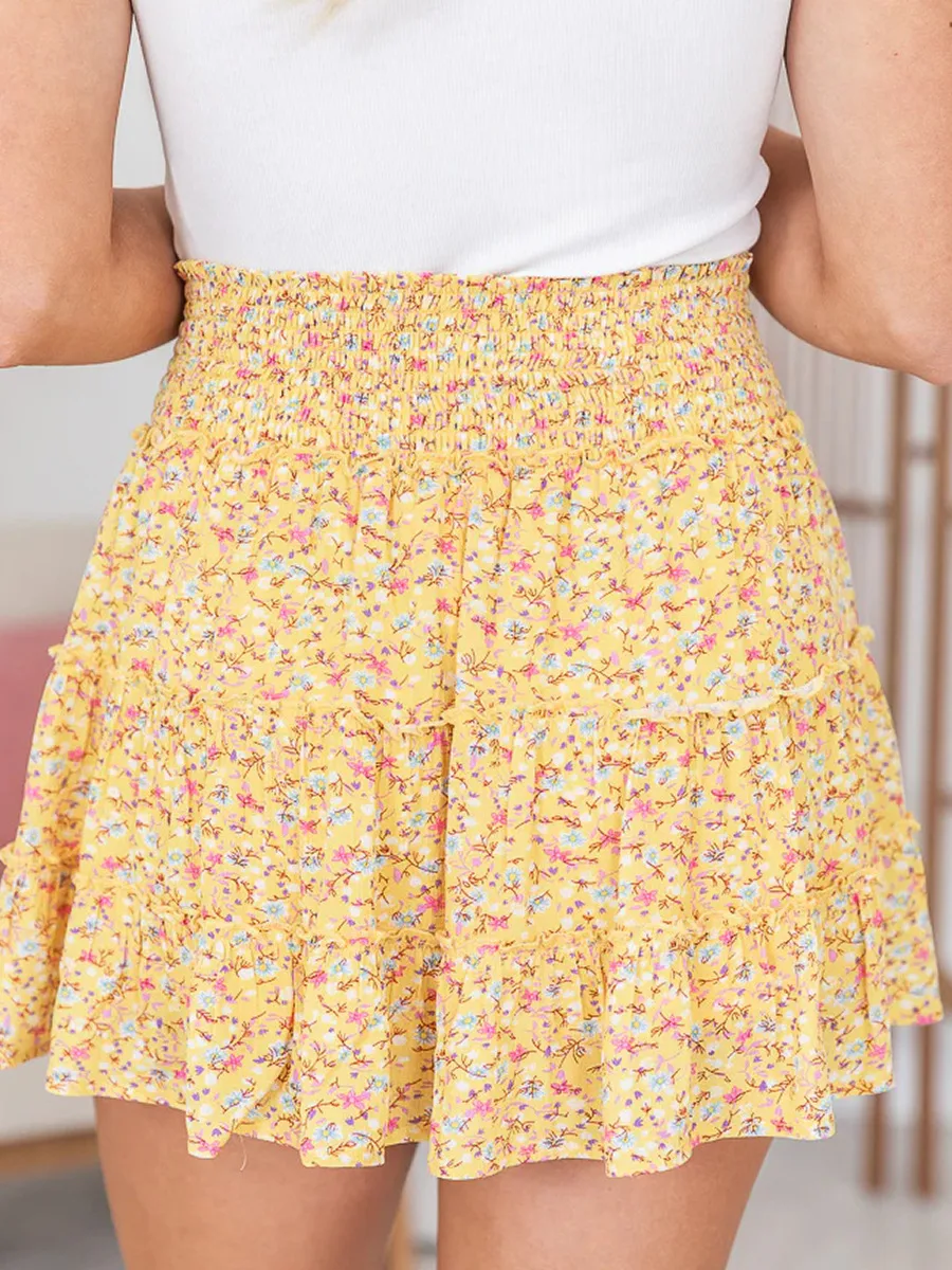 Hot Sale New Women's Sweet Youthful Ruffled Skirt Digital Printing Fashion Skirt For Women display picture 12
