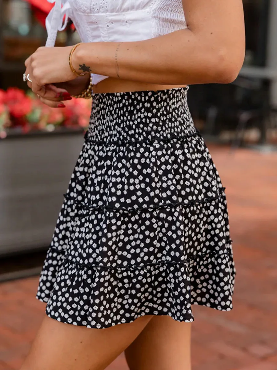 Hot Sale New Women's Sweet Youthful Ruffled Skirt Digital Printing Fashion Skirt For Women display picture 3
