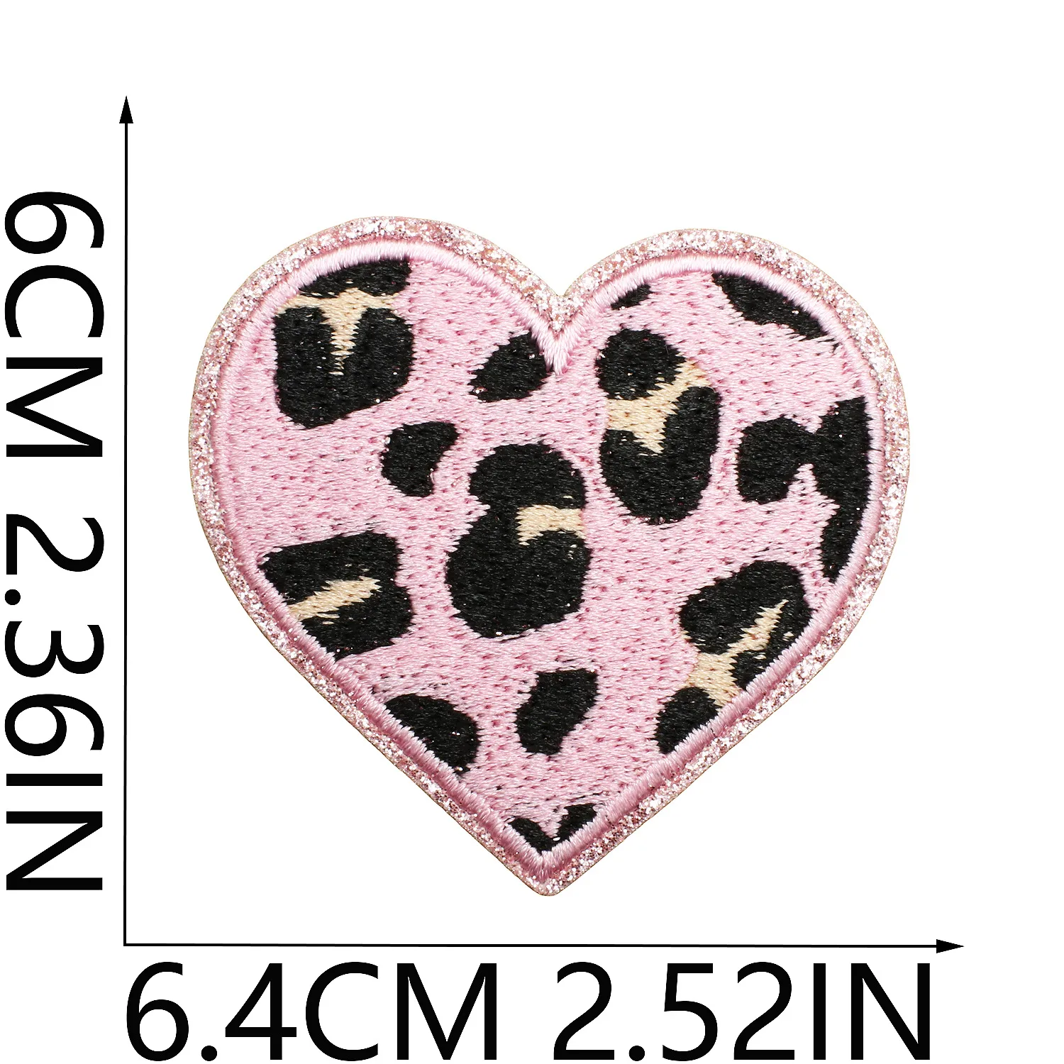 Grit Love Embroidered Cloth Sticker Leather Embroidered Five-pointed Star Patch Clothes Decoration Leopard Print Peach Heart Patch Sticker display picture 5