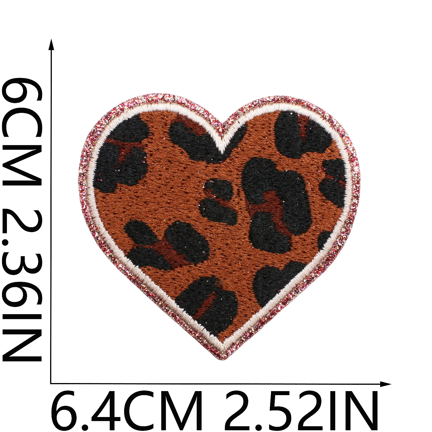 Grit Love Embroidered Cloth Sticker Leather Embroidered Five-pointed Star Patch Clothes Decoration Leopard Print Peach Heart Patch Sticker display picture 6
