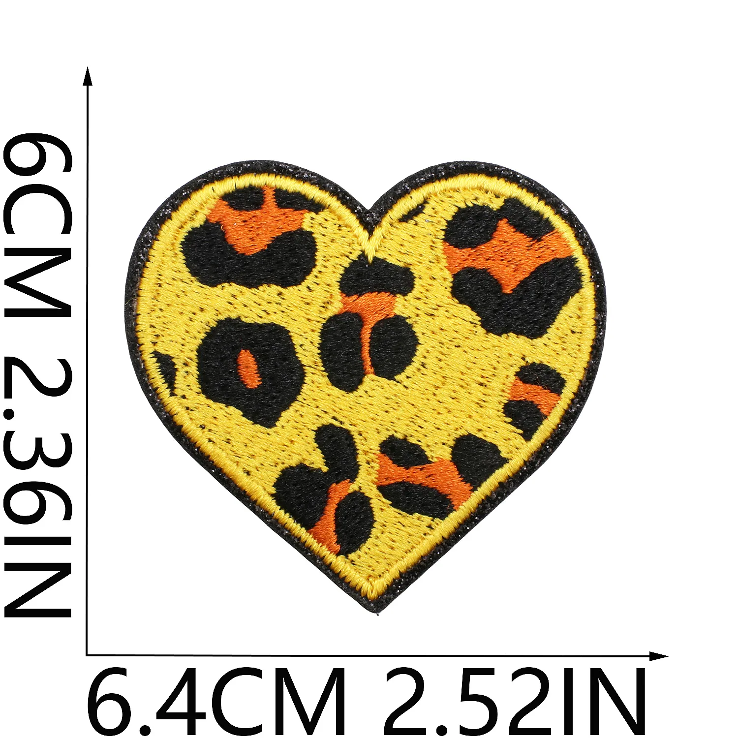 Grit Love Embroidered Cloth Sticker Leather Embroidered Five-pointed Star Patch Clothes Decoration Leopard Print Peach Heart Patch Sticker display picture 7