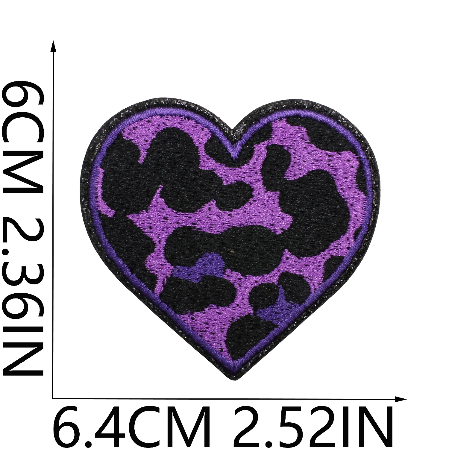 Grit Love Embroidered Cloth Sticker Leather Embroidered Five-pointed Star Patch Clothes Decoration Leopard Print Peach Heart Patch Sticker display picture 8