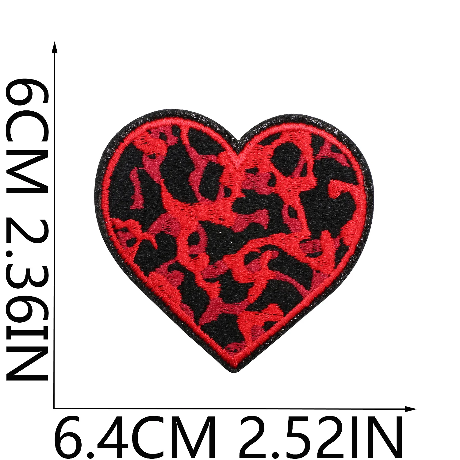 Grit Love Embroidered Cloth Sticker Leather Embroidered Five-pointed Star Patch Clothes Decoration Leopard Print Peach Heart Patch Sticker display picture 9