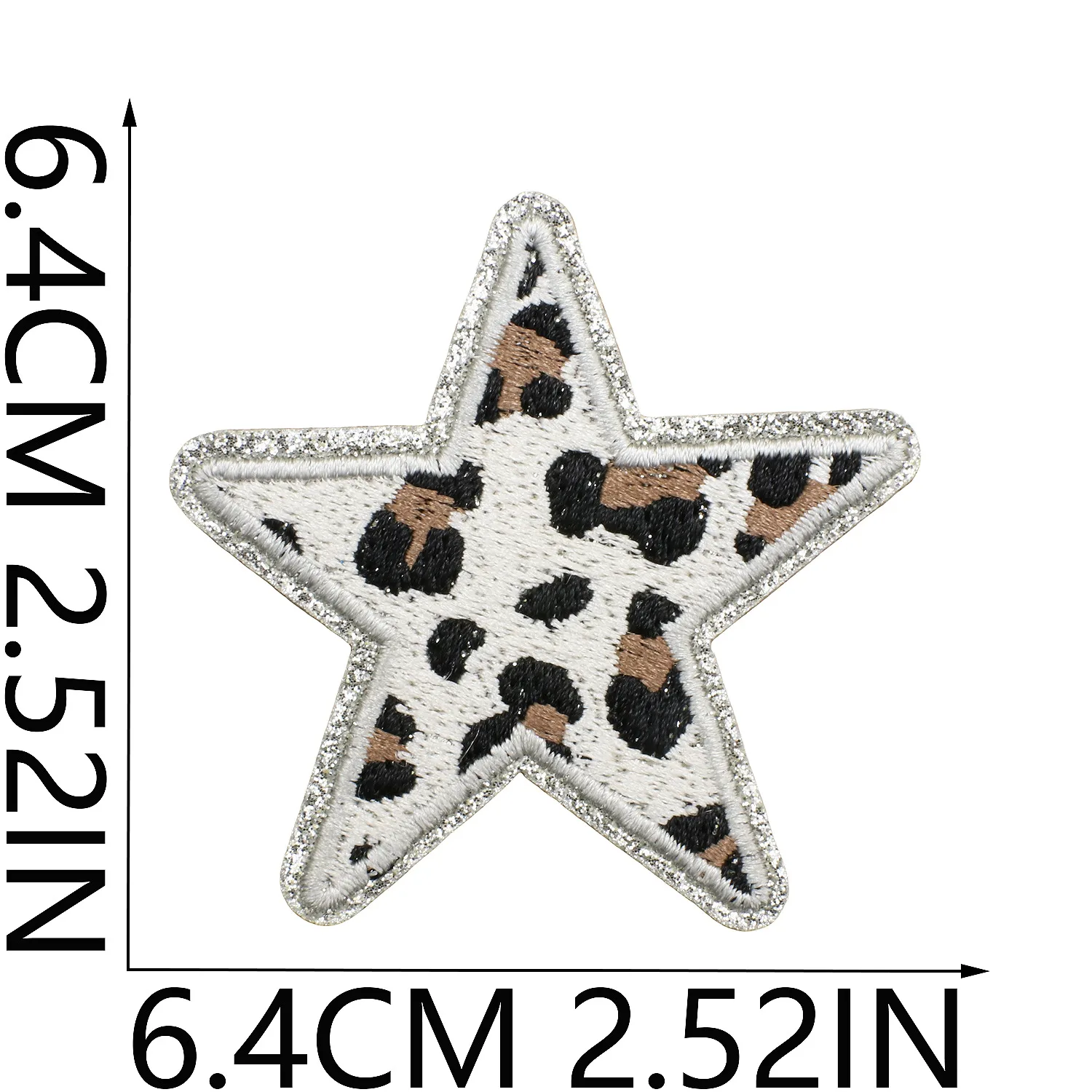 Grit Love Embroidered Cloth Sticker Leather Embroidered Five-pointed Star Patch Clothes Decoration Leopard Print Peach Heart Patch Sticker display picture 10