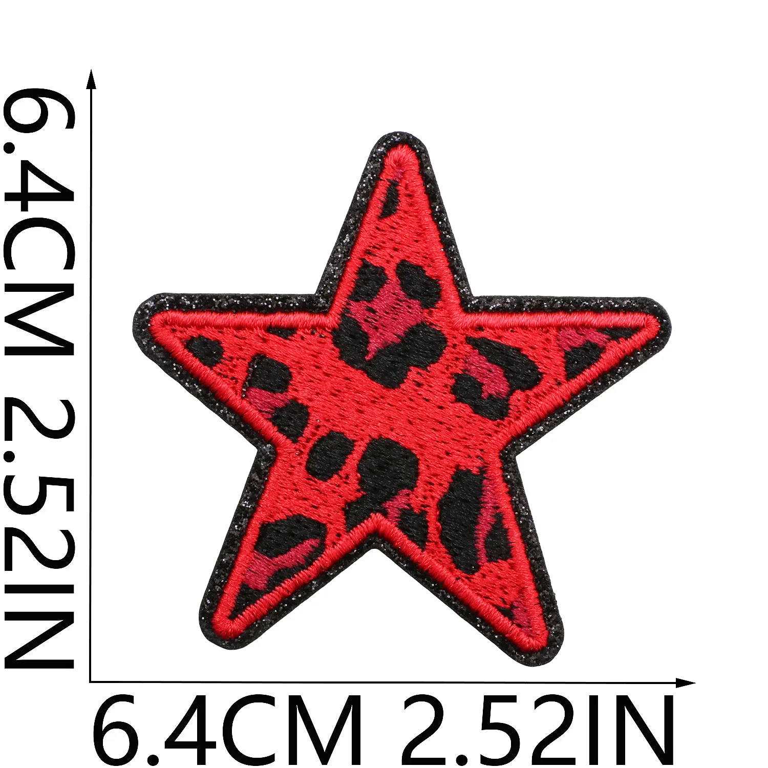 Grit Love Embroidered Cloth Sticker Leather Embroidered Five-pointed Star Patch Clothes Decoration Leopard Print Peach Heart Patch Sticker display picture 11