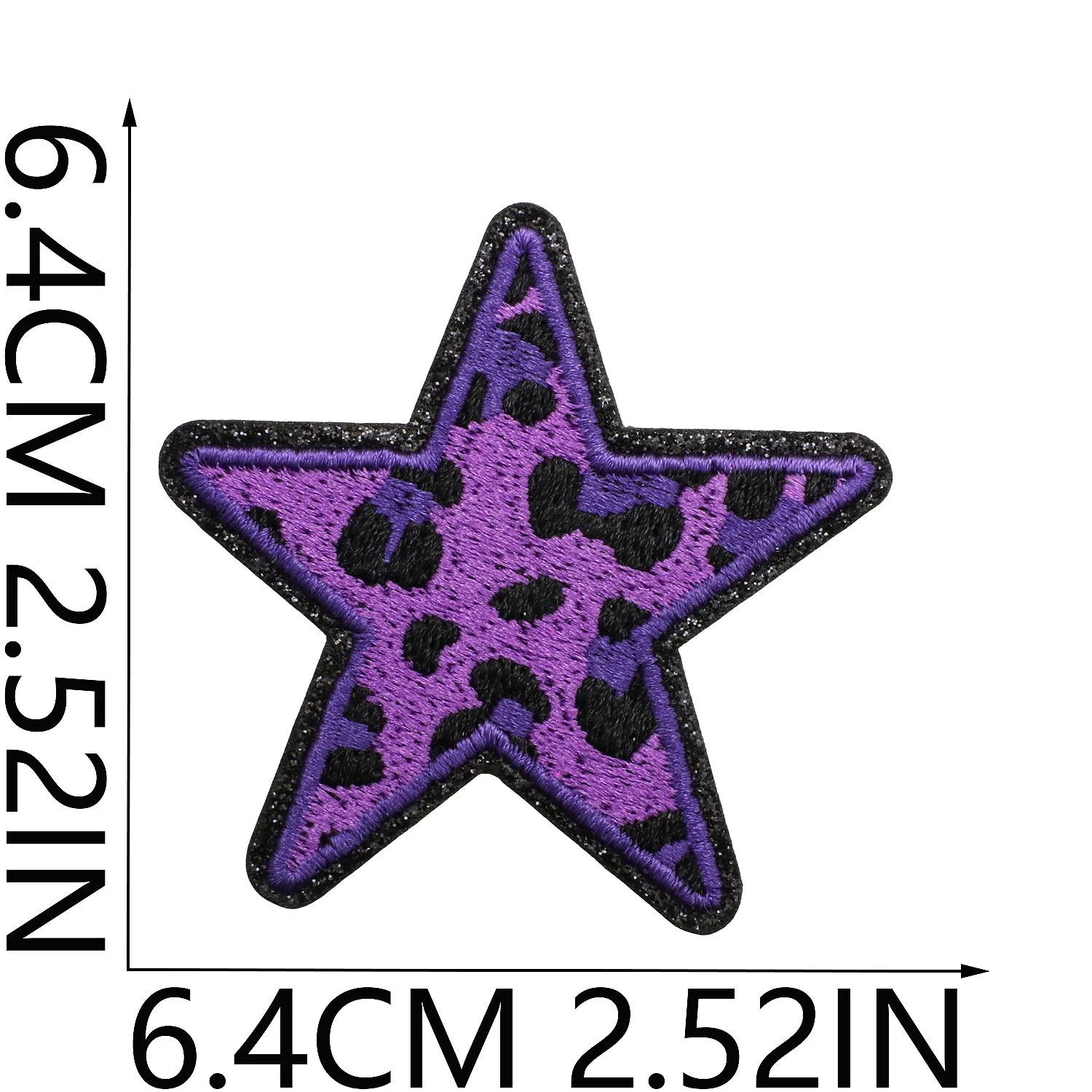 Grit Love Embroidered Cloth Sticker Leather Embroidered Five-pointed Star Patch Clothes Decoration Leopard Print Peach Heart Patch Sticker display picture 12