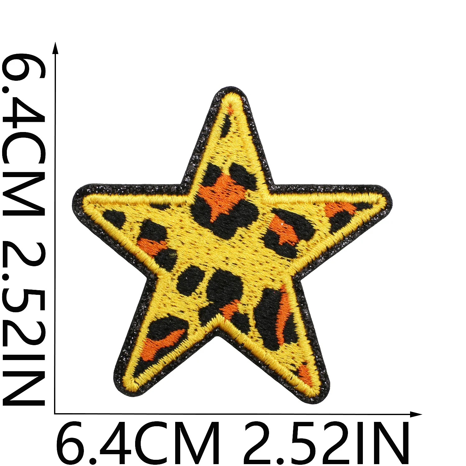 Grit Love Embroidered Cloth Sticker Leather Embroidered Five-pointed Star Patch Clothes Decoration Leopard Print Peach Heart Patch Sticker display picture 13