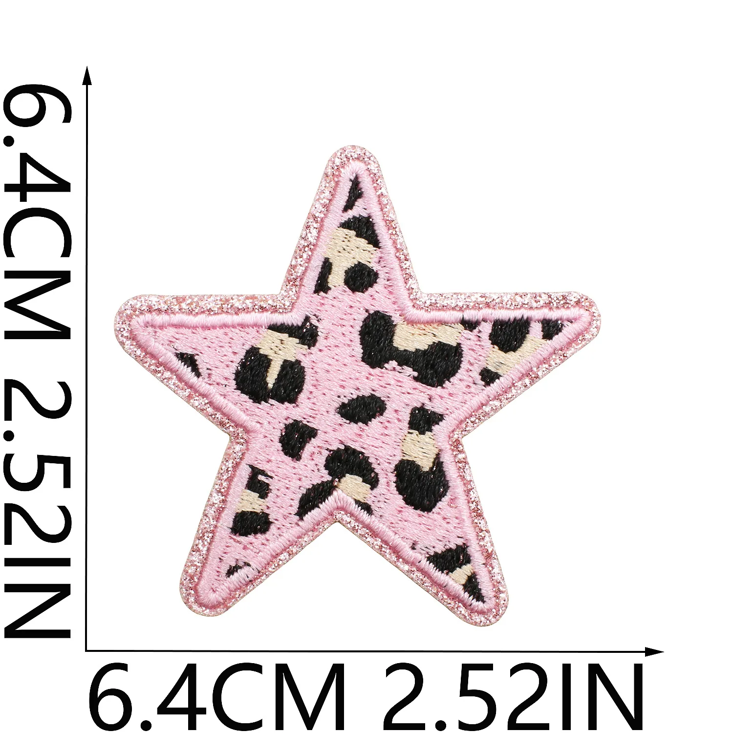 Grit Love Embroidered Cloth Sticker Leather Embroidered Five-pointed Star Patch Clothes Decoration Leopard Print Peach Heart Patch Sticker display picture 14