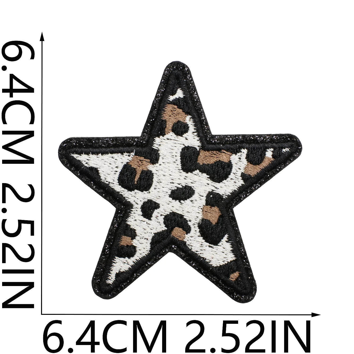 Grit Love Embroidered Cloth Sticker Leather Embroidered Five-pointed Star Patch Clothes Decoration Leopard Print Peach Heart Patch Sticker display picture 15