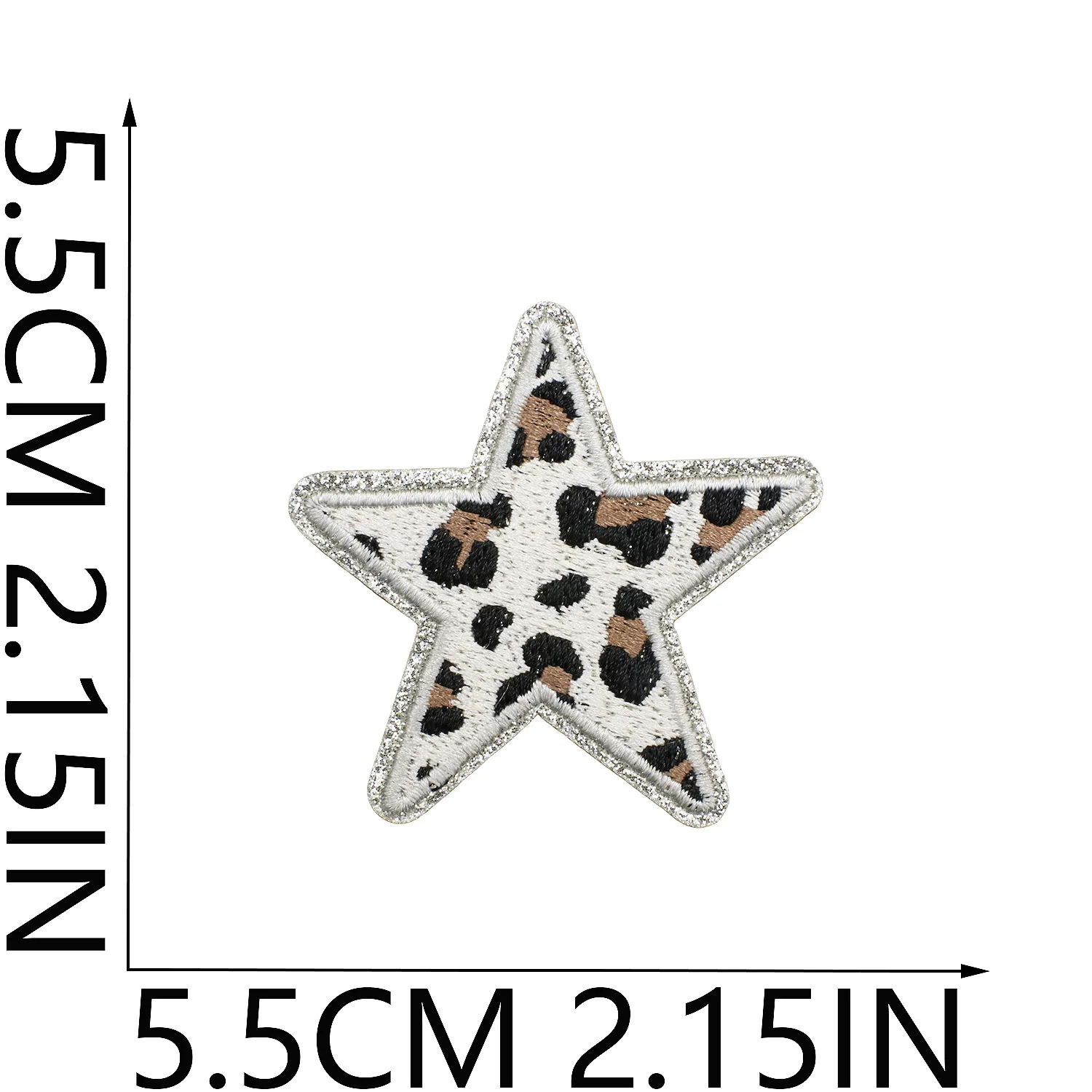 Grit Love Embroidered Cloth Sticker Leather Embroidered Five-pointed Star Patch Clothes Decoration Leopard Print Peach Heart Patch Sticker display picture 16